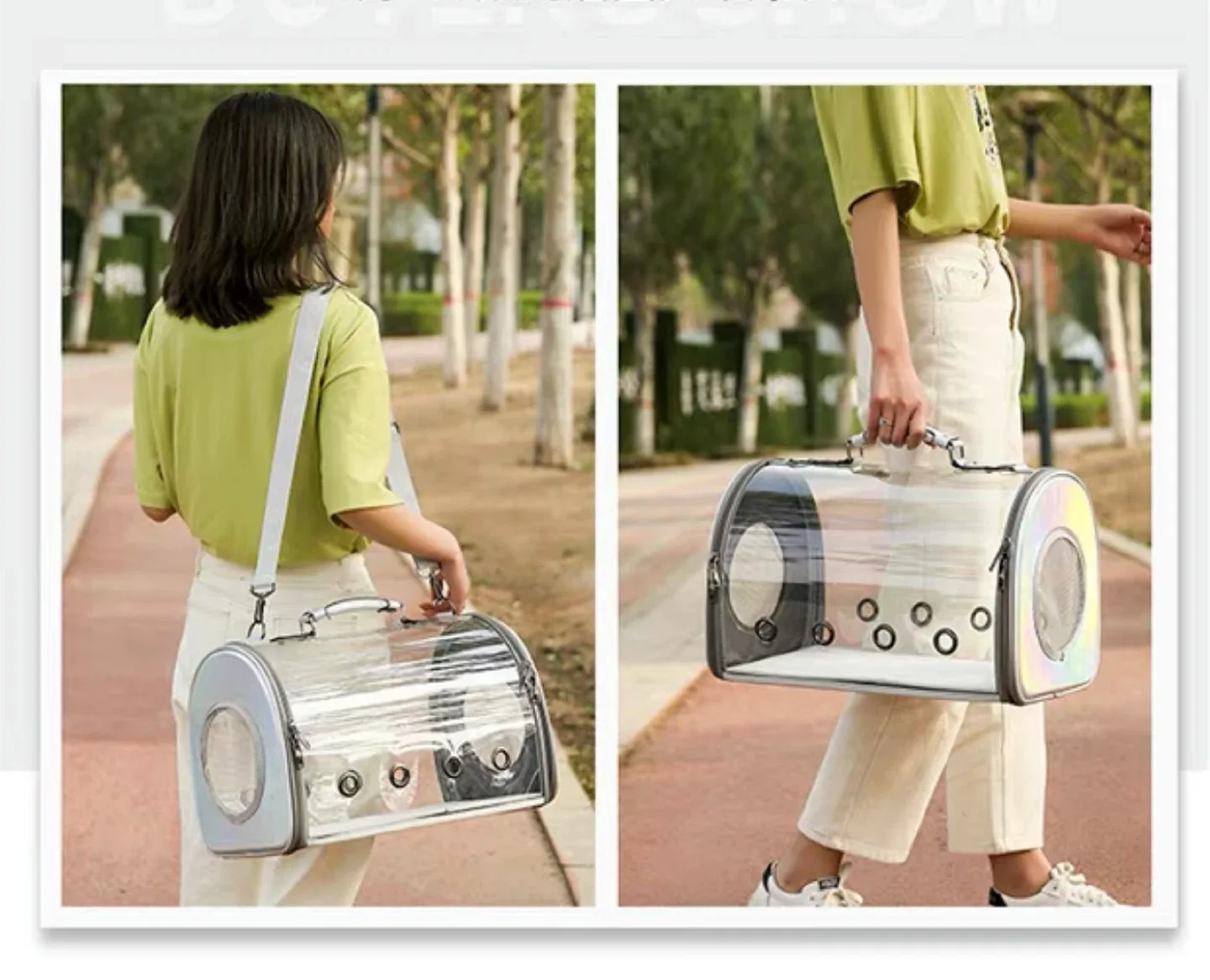 Clear Pet Carrier bag image indicator(2)