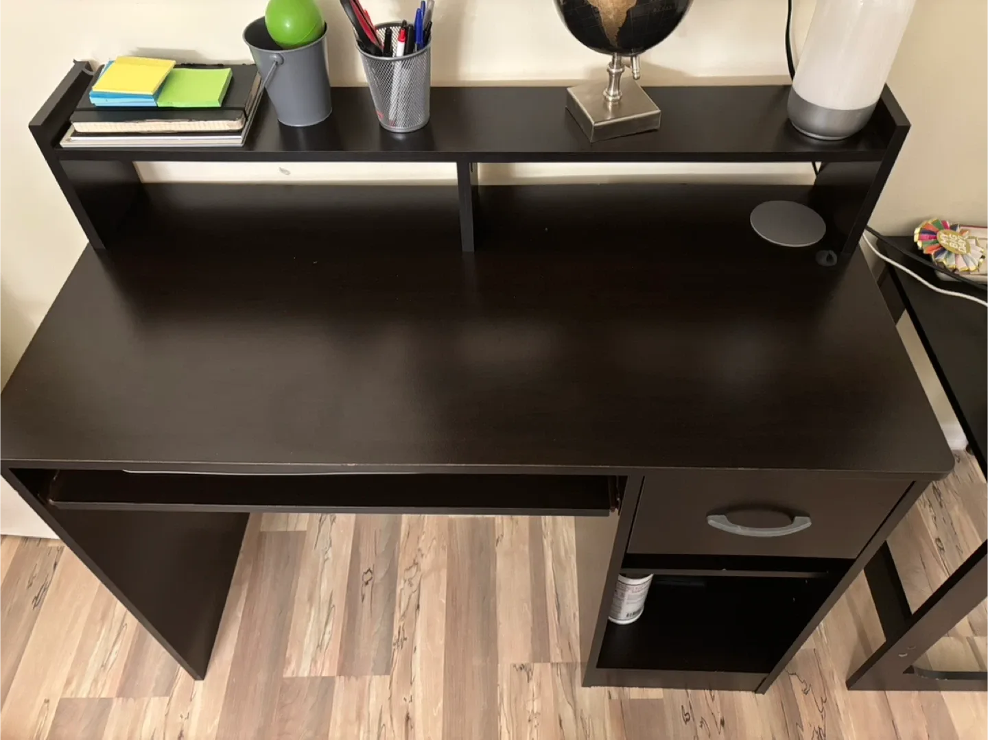 Dark Brown Computer Desk and desk chair image indicator(4)