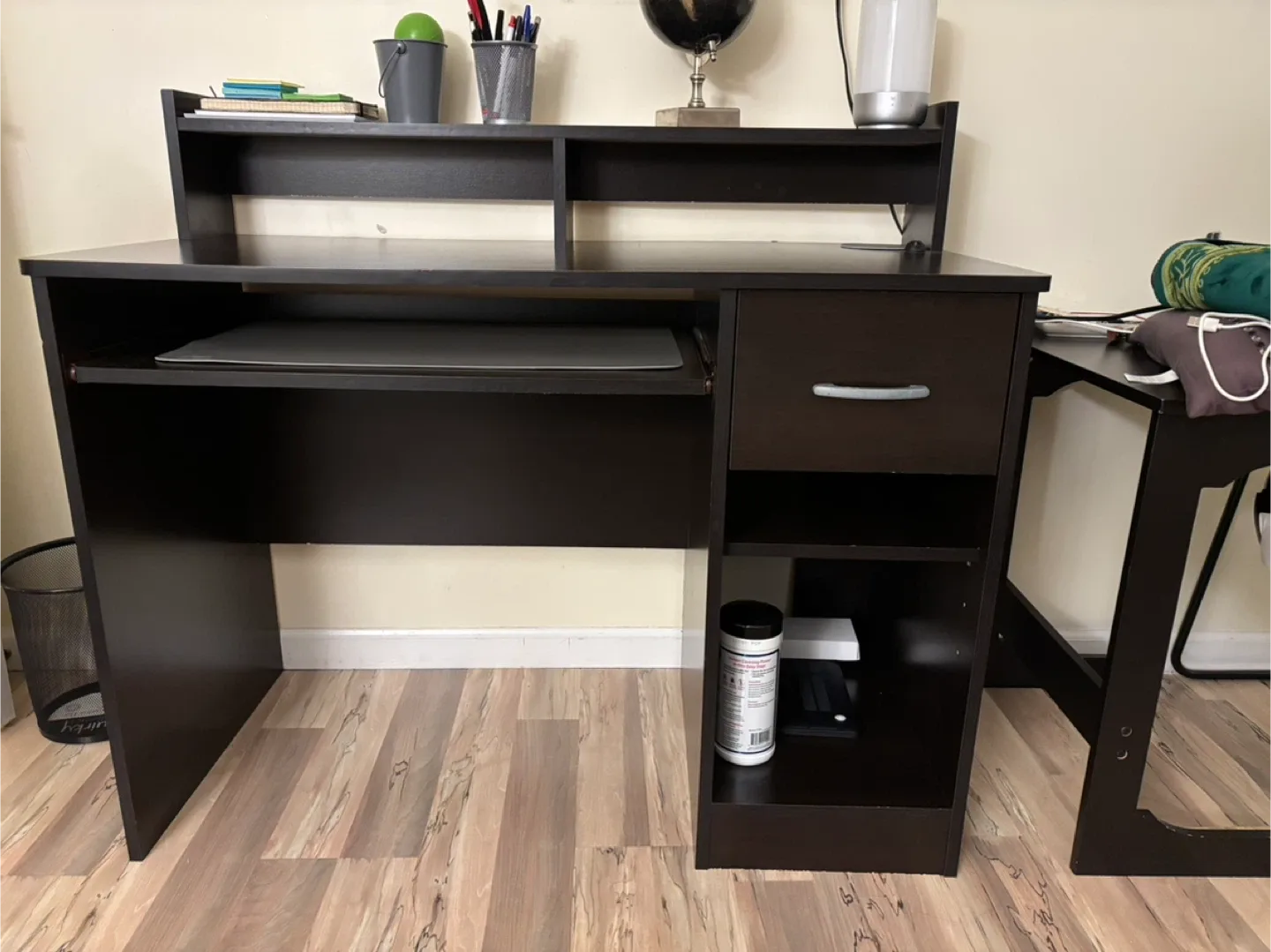 Dark Brown Computer Desk and desk chair image indicator(5)