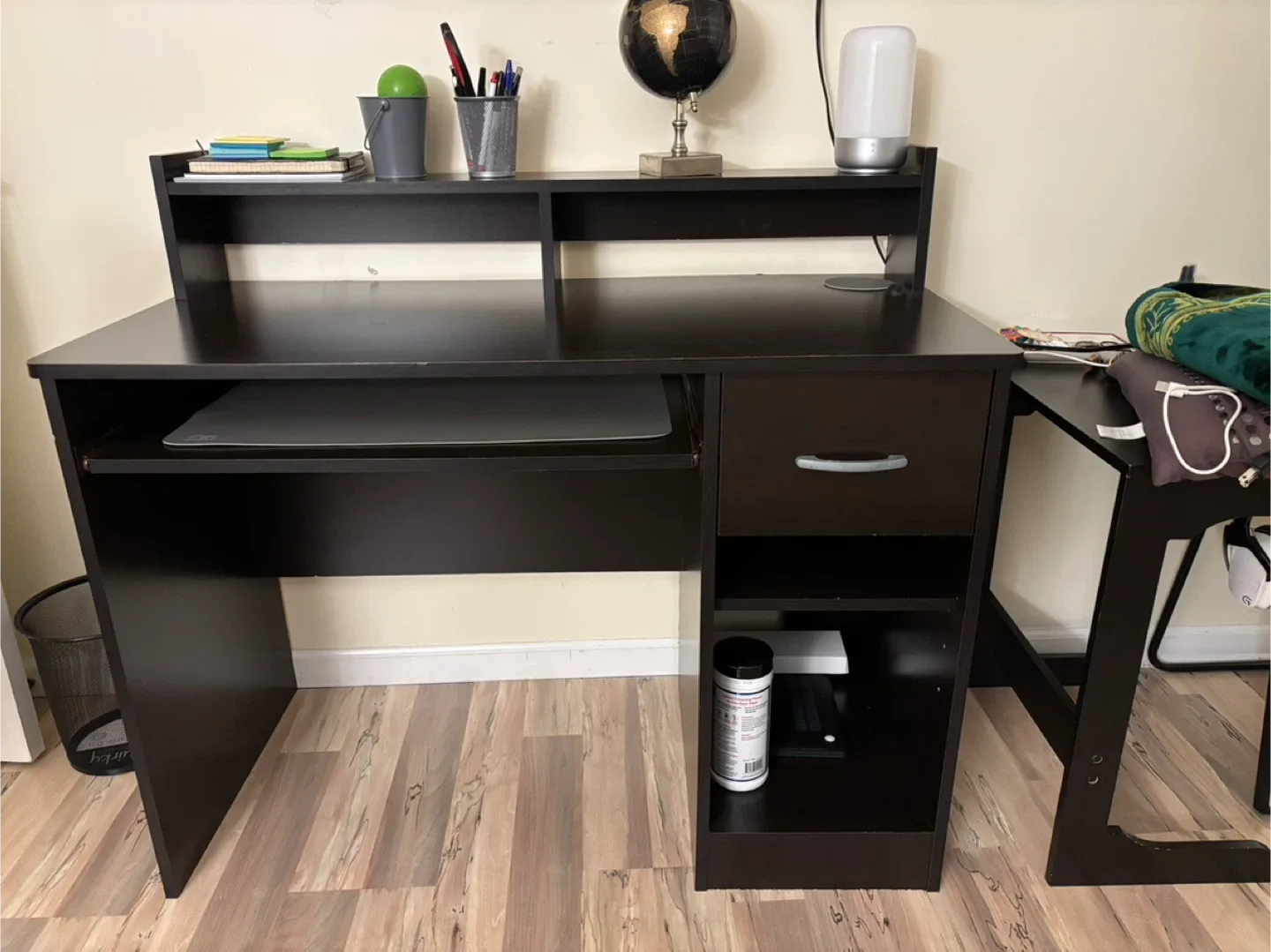 Dark Brown Computer Desk and desk chair image indicator(6)