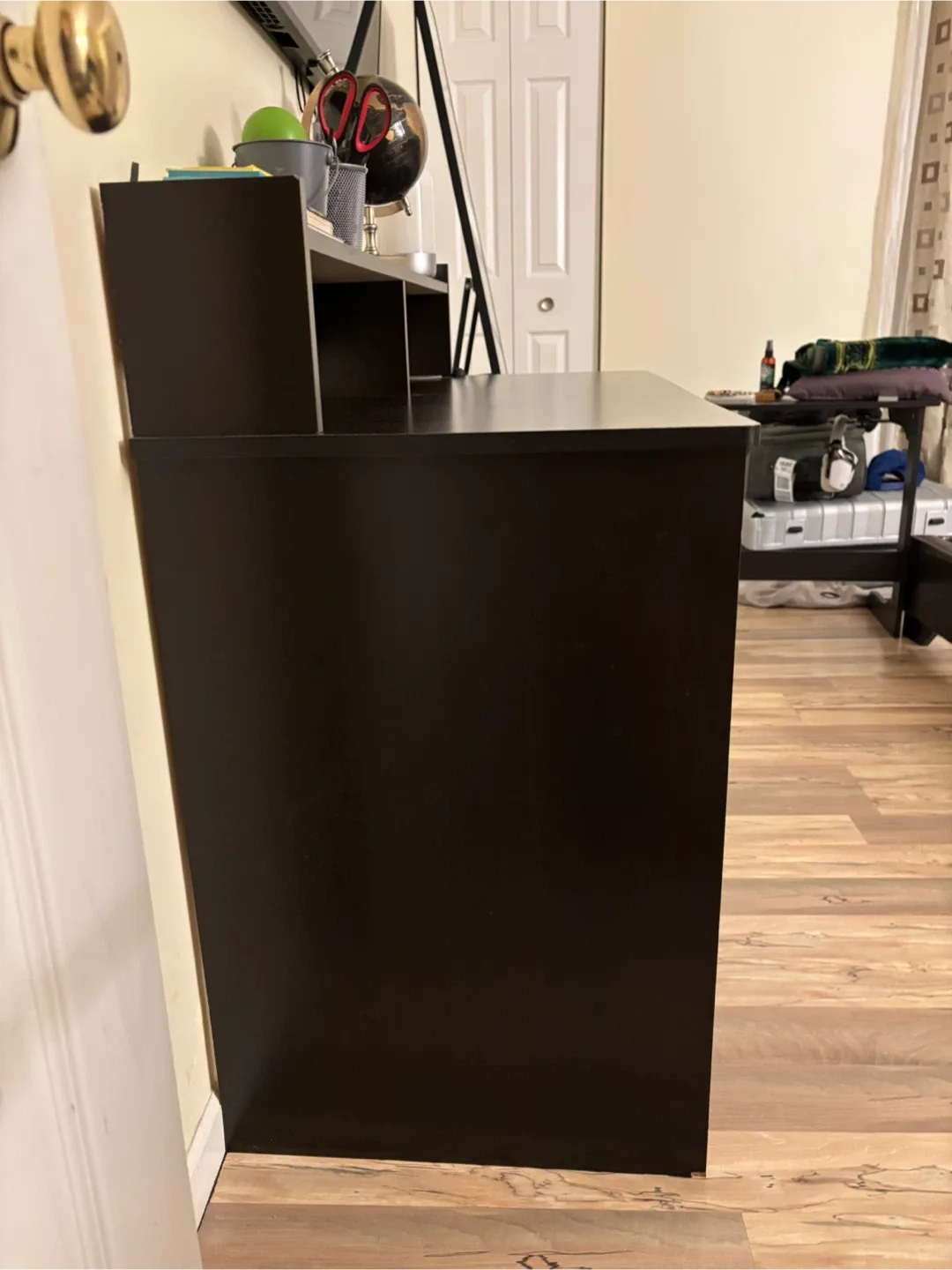 Dark Brown Computer Desk and desk chair image indicator(2)