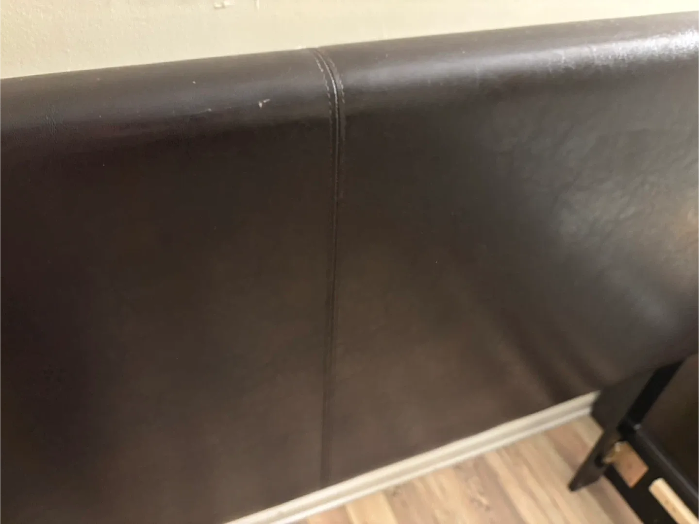 Brown Faux Leather Full Size Bed Frame image indicator(4)