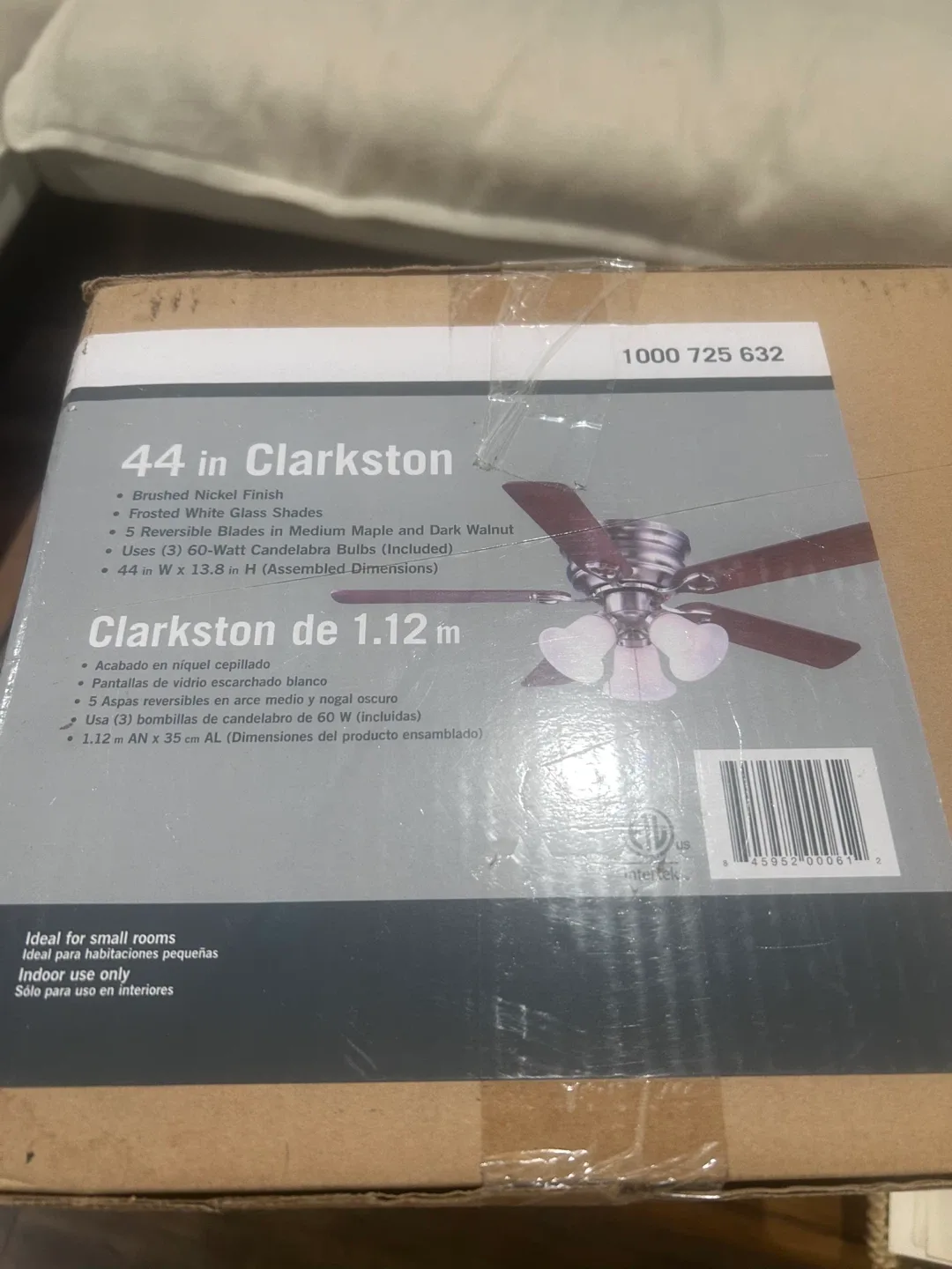 Hampton Bay Clarkson II 44" Ceiling Fan - Like New! image indicator(2)