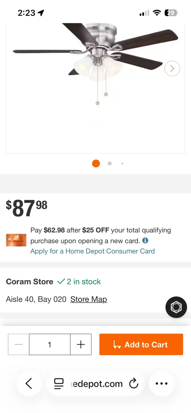 Hampton Bay Clarkson II 44" Ceiling Fan - Like New! image indicator(4)