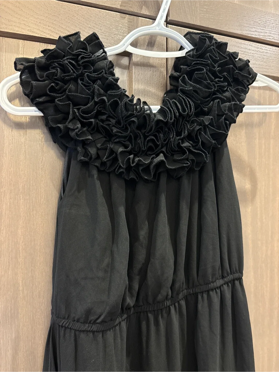Black Ruffle Neck Dress image indicator(2)