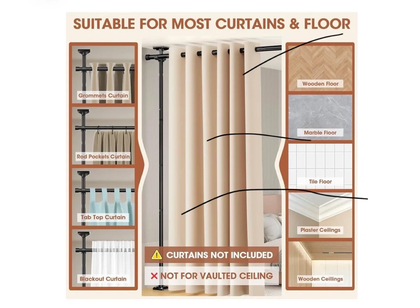 Tension Curtain Rod Room Divider image indicator(3)