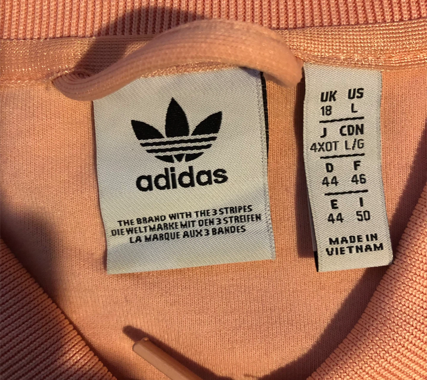 Adidas Salmon Pink Jacket Size L - photo 5