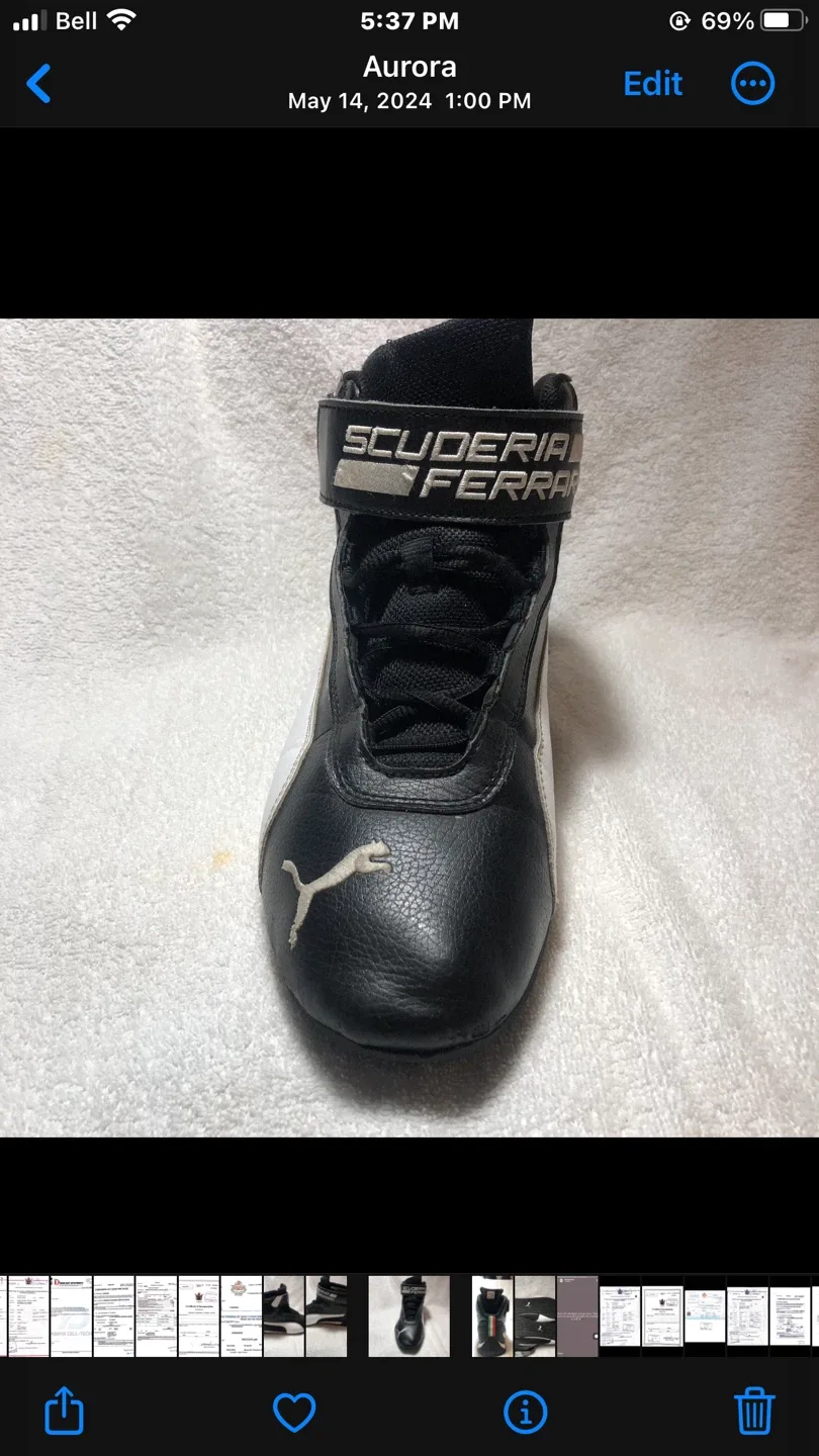 Puma Scuderia Ferrari Kids' Black High-Top Sneakers - Size 9
