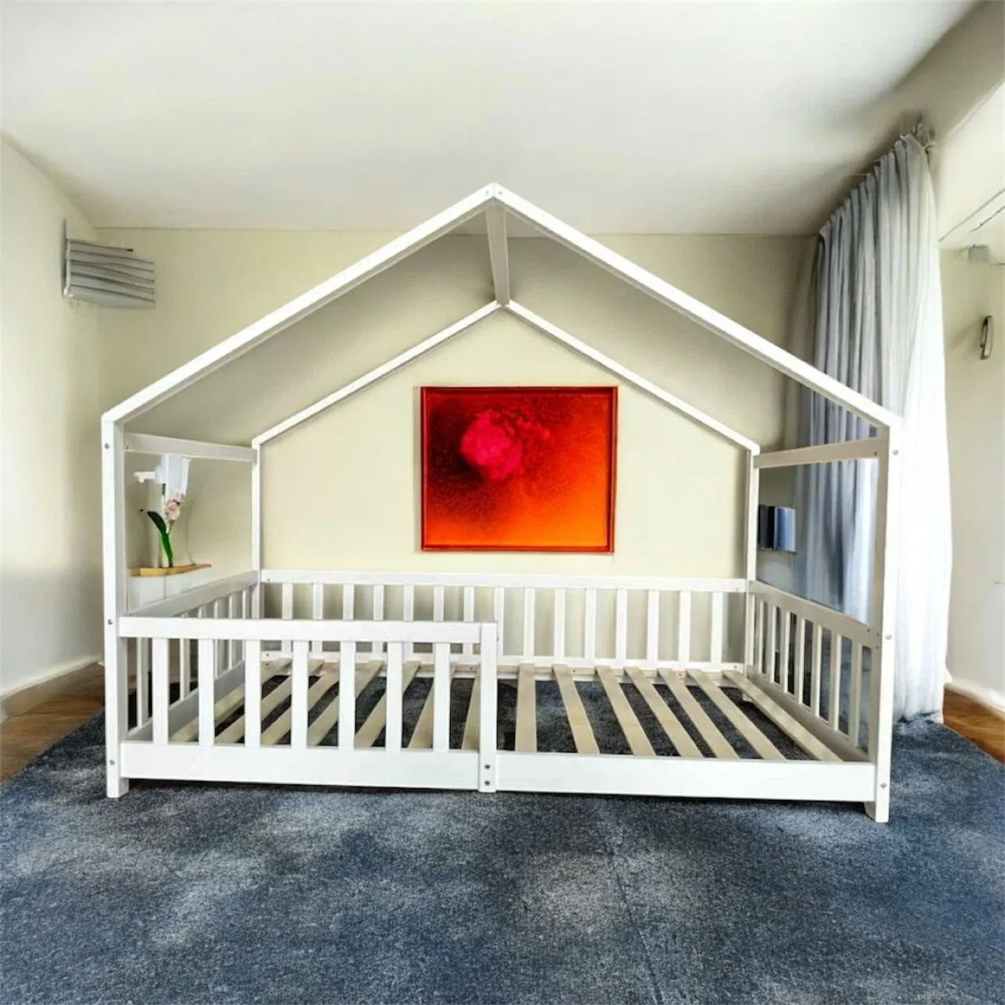 Kids House Bed Frame - White, single and double size available image indicator(2)