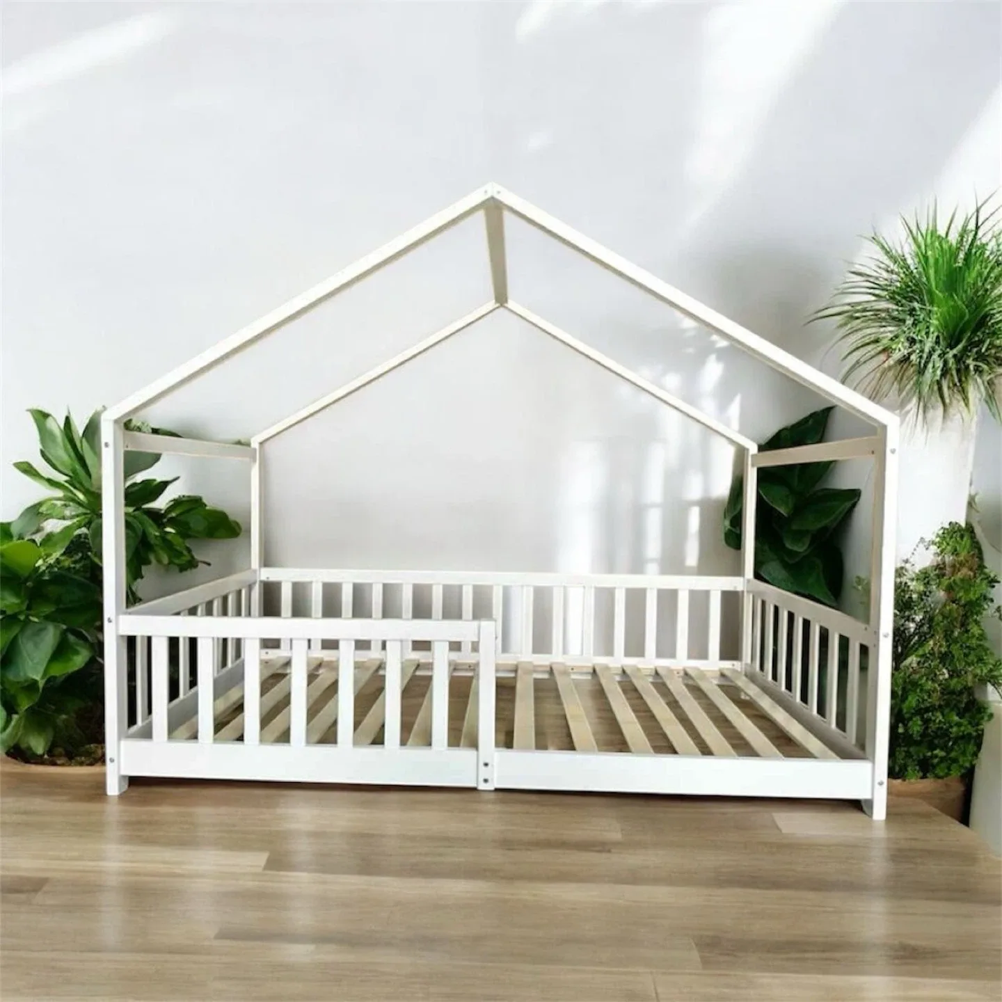 Kids House Bed Frame - White, single and double size available image indicator(3)