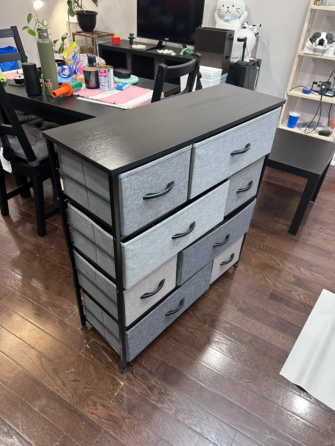 Grey Fabric Drawer Storage Tower - photo 2