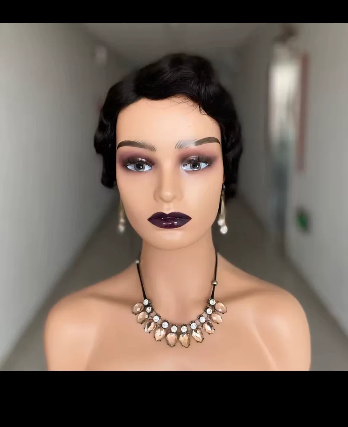 Black Finger Wave Wig image indicator(4)