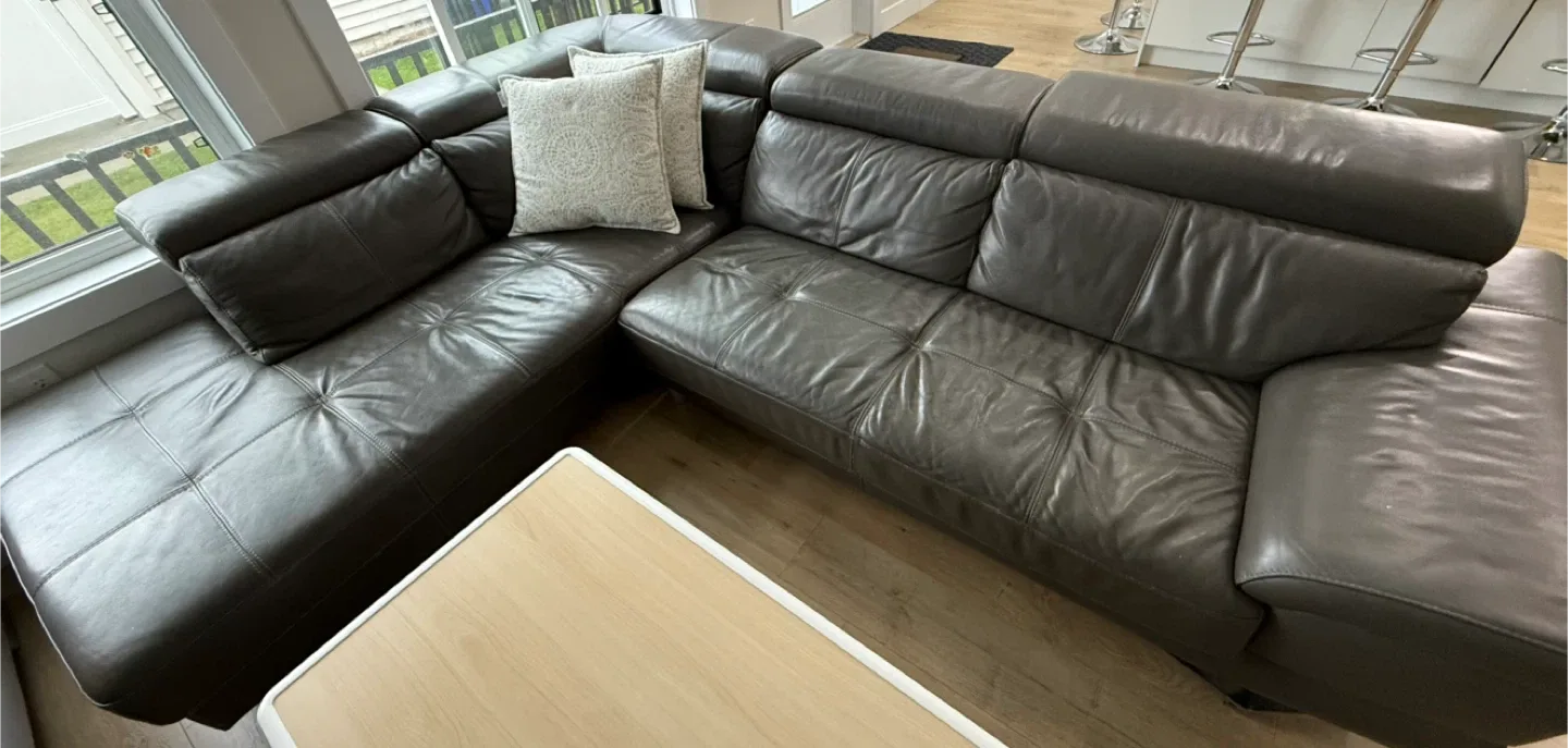 Leather Sectional Sofa - Grey image indicator(3)