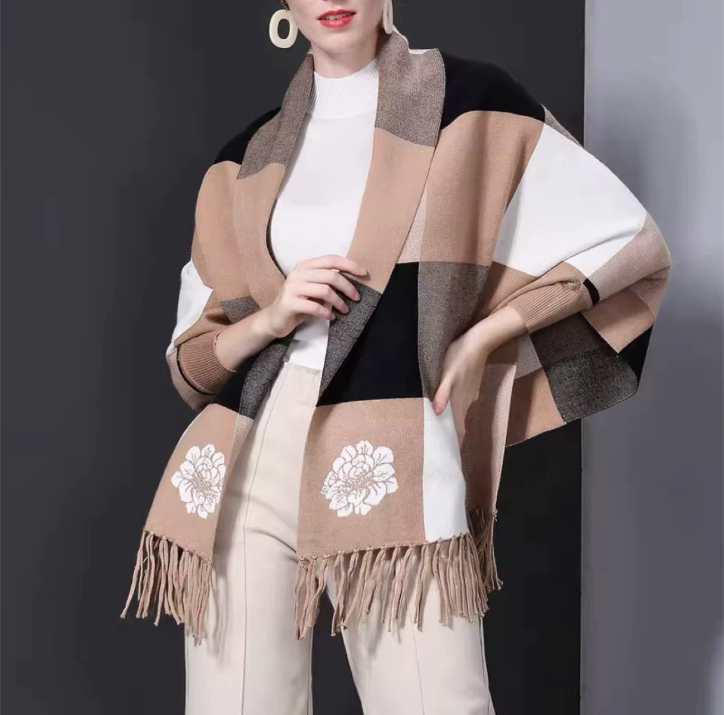 Poncho Tassel Shawl Wrap