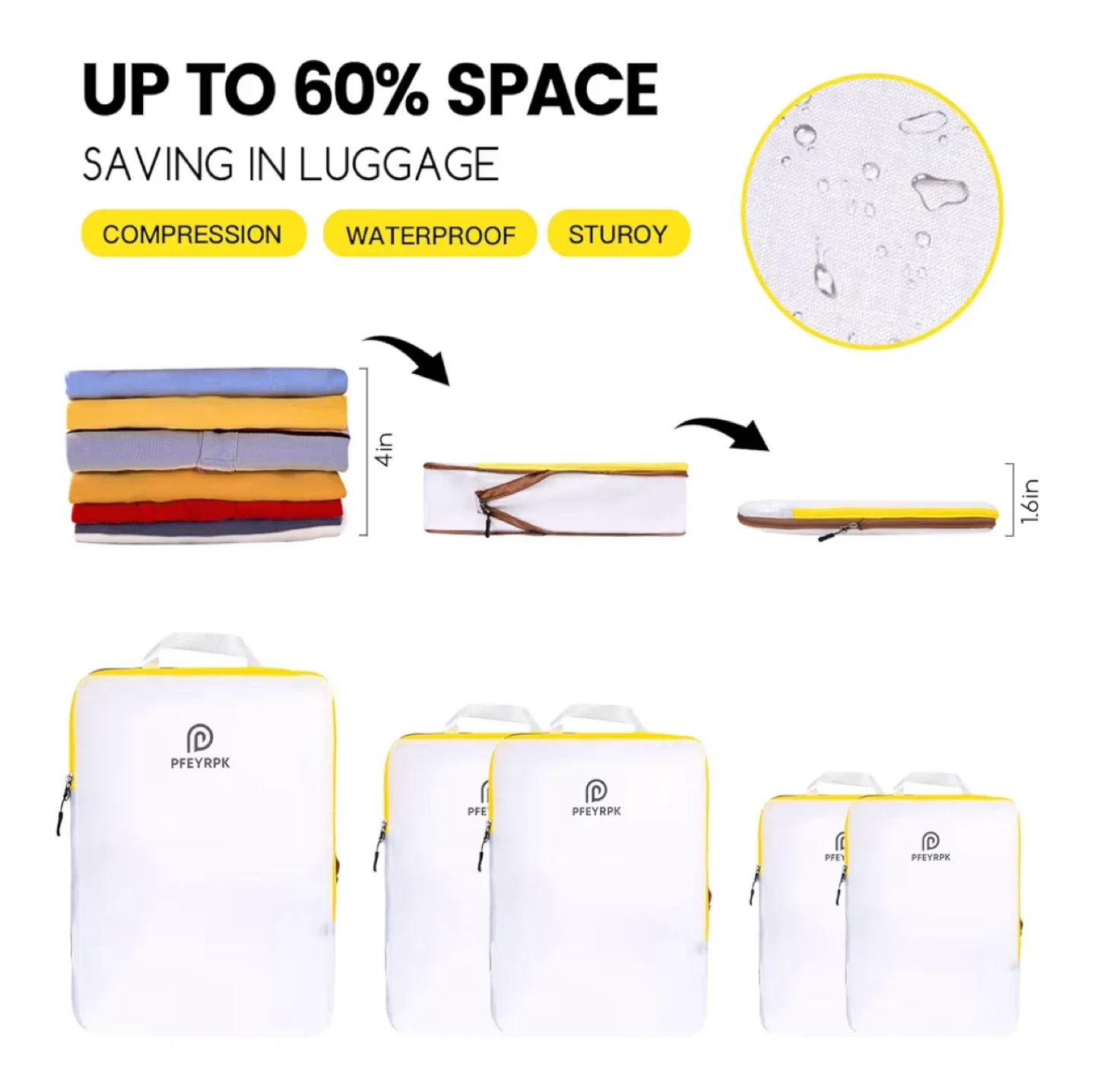 PFEYRPK 7 Piece Travel Luggage Organizer Set image indicator(2)