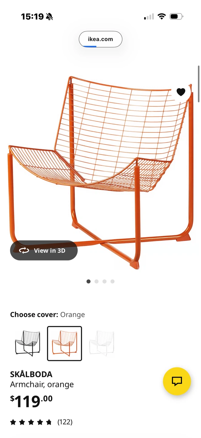 IKEA SKÅLBODA Armchair - Orange
