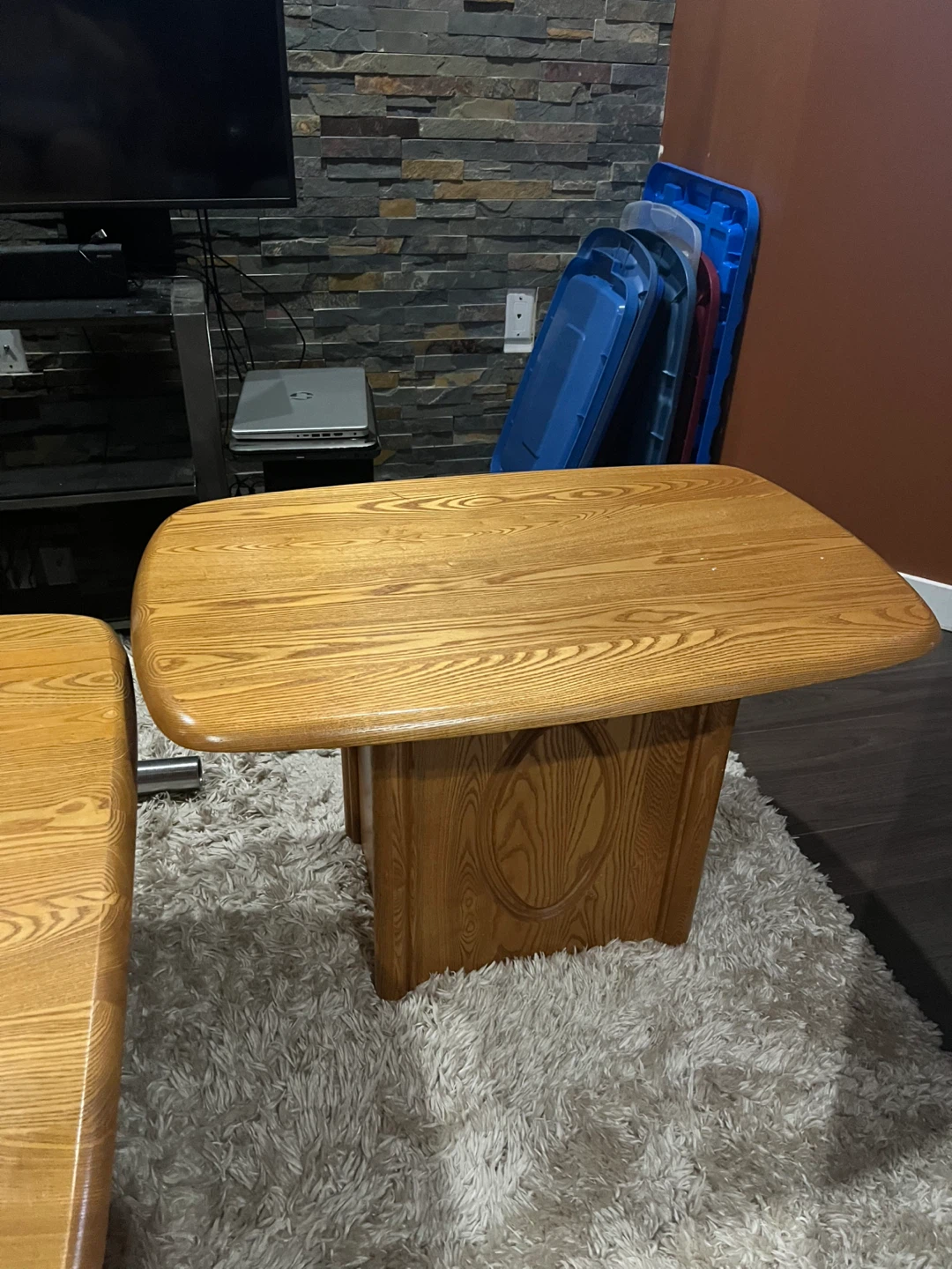 Wooden Coffee Table and Side Table - photo 3