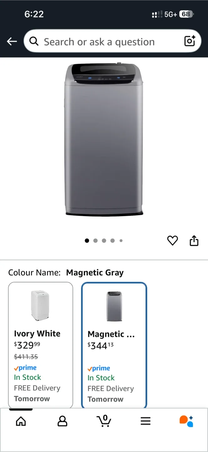 COMFEE' Portable Washing Machine - Magnetic Gray image indicator(2)