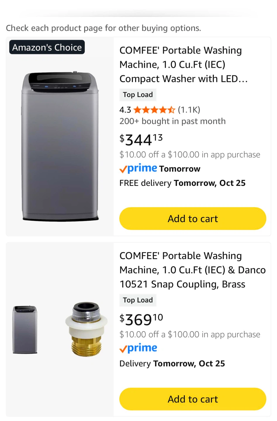 COMFEE' Portable Washing Machine - Magnetic Gray