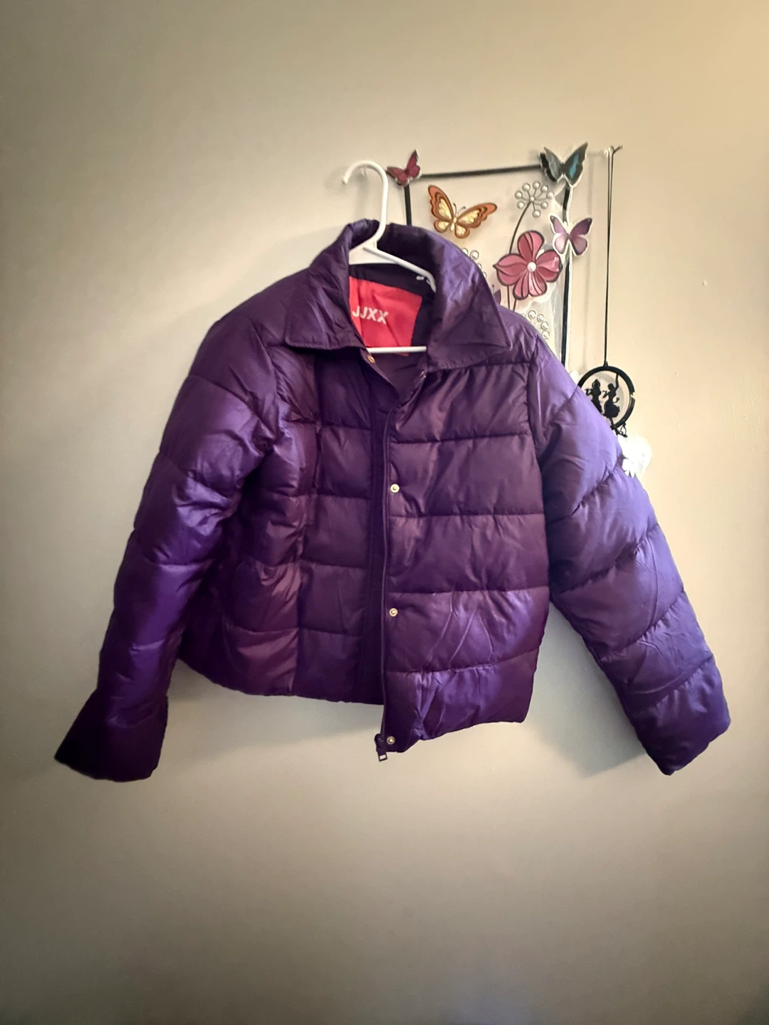 JJXX Purple Puffer Jacket