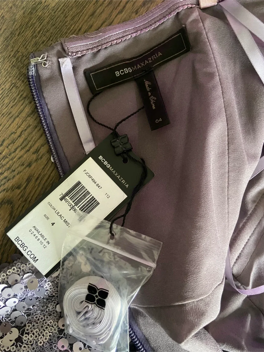 BCBGMAXAZRIA Sequin Dress - Lilac Mist, Size 4 image indicator(8)