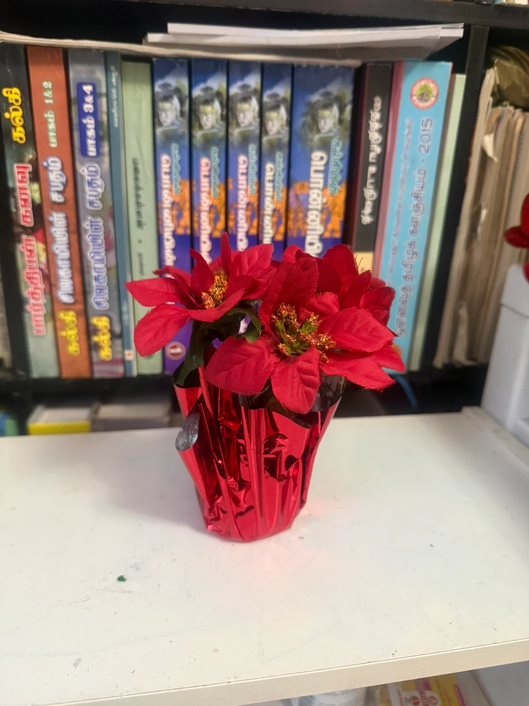 Red Poinsettia Flower Arrangement