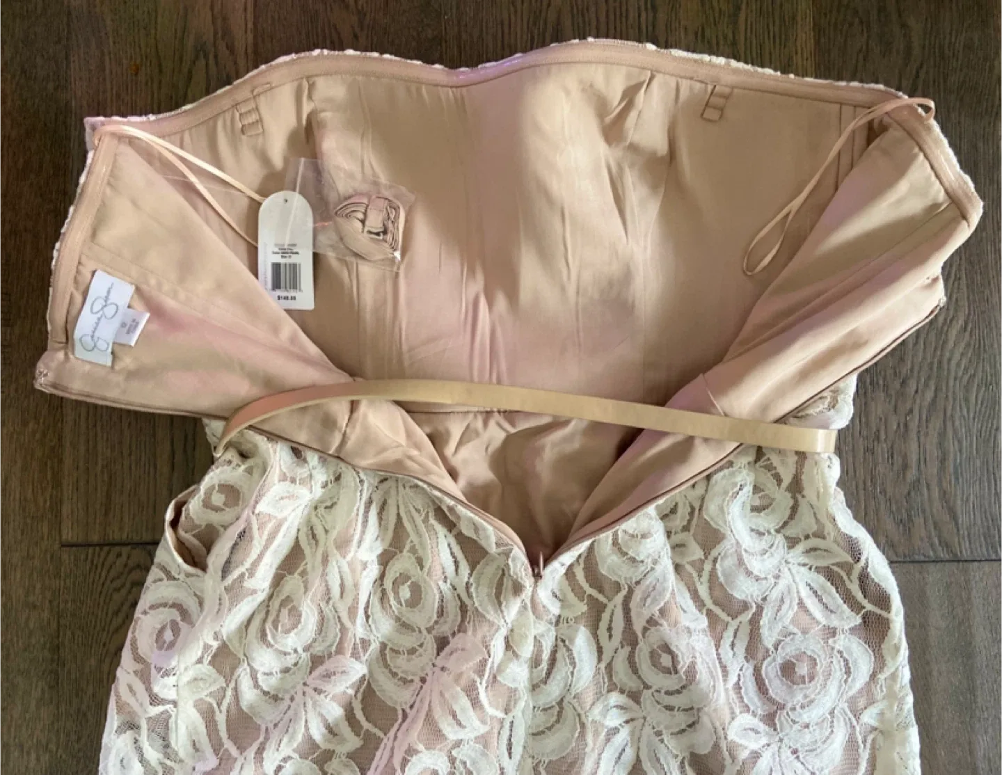 NEW: Jessica Simpson Lace Strapless Mini Dress with Belt image indicator(8)