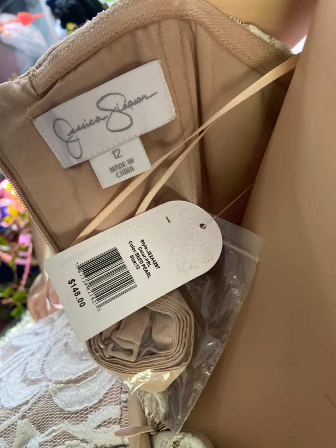 NEW: Jessica Simpson Lace Strapless Mini Dress with Belt image indicator(6)