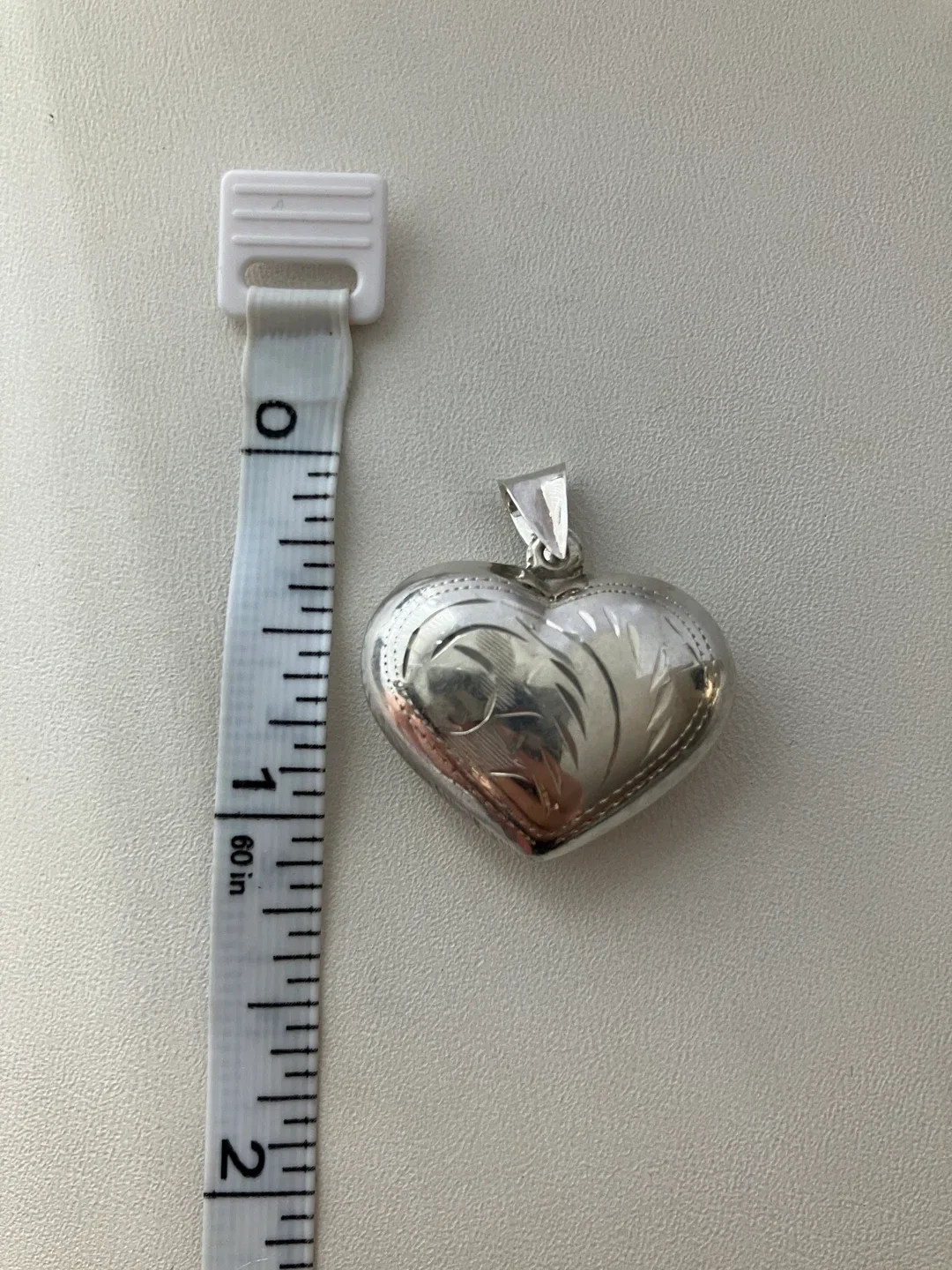 Vintage Sterling Silver Puffy Heart Pendant image indicator(2)