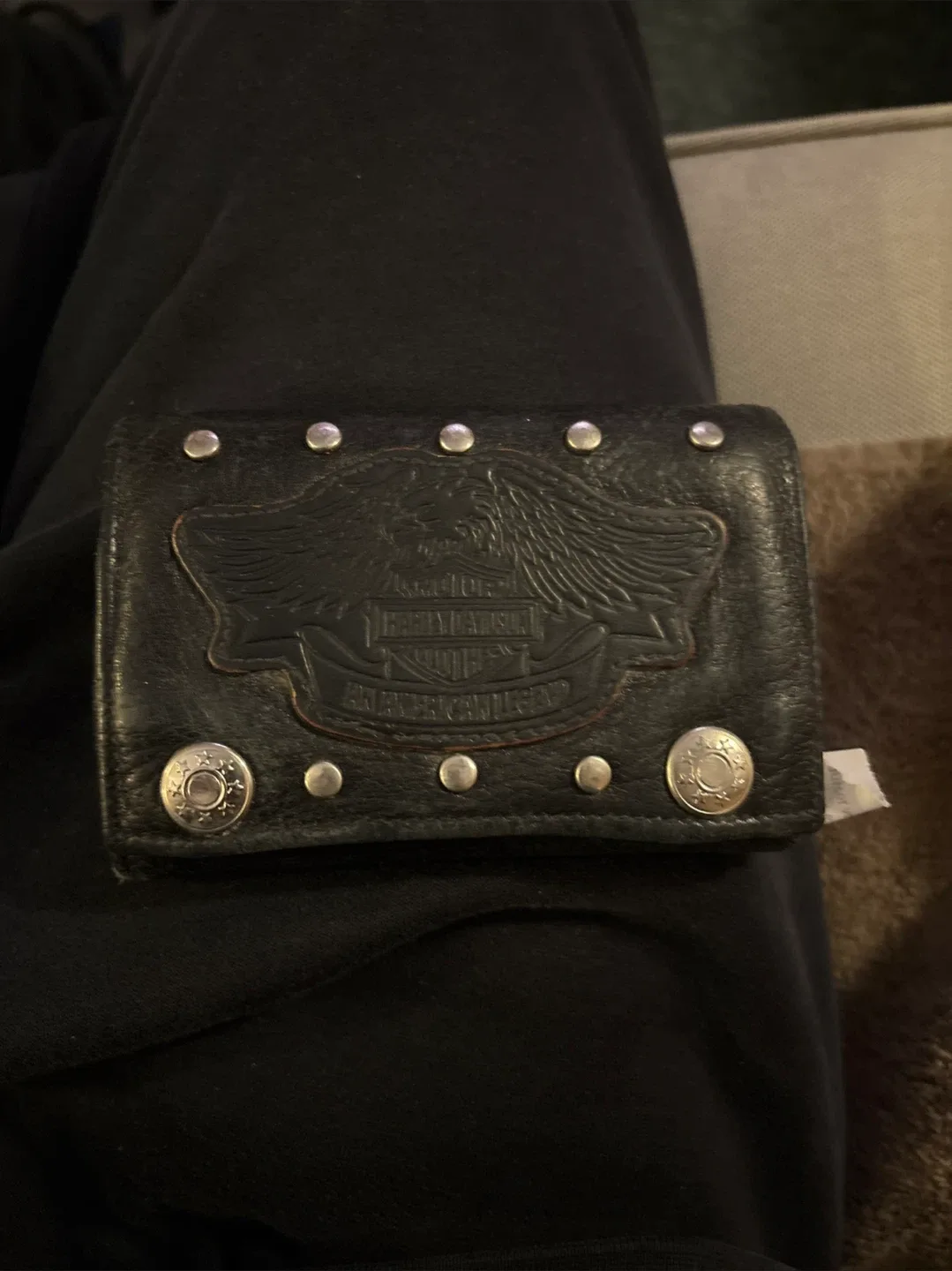 Harley Davidson Leather Wallet and zippo case thumbnail