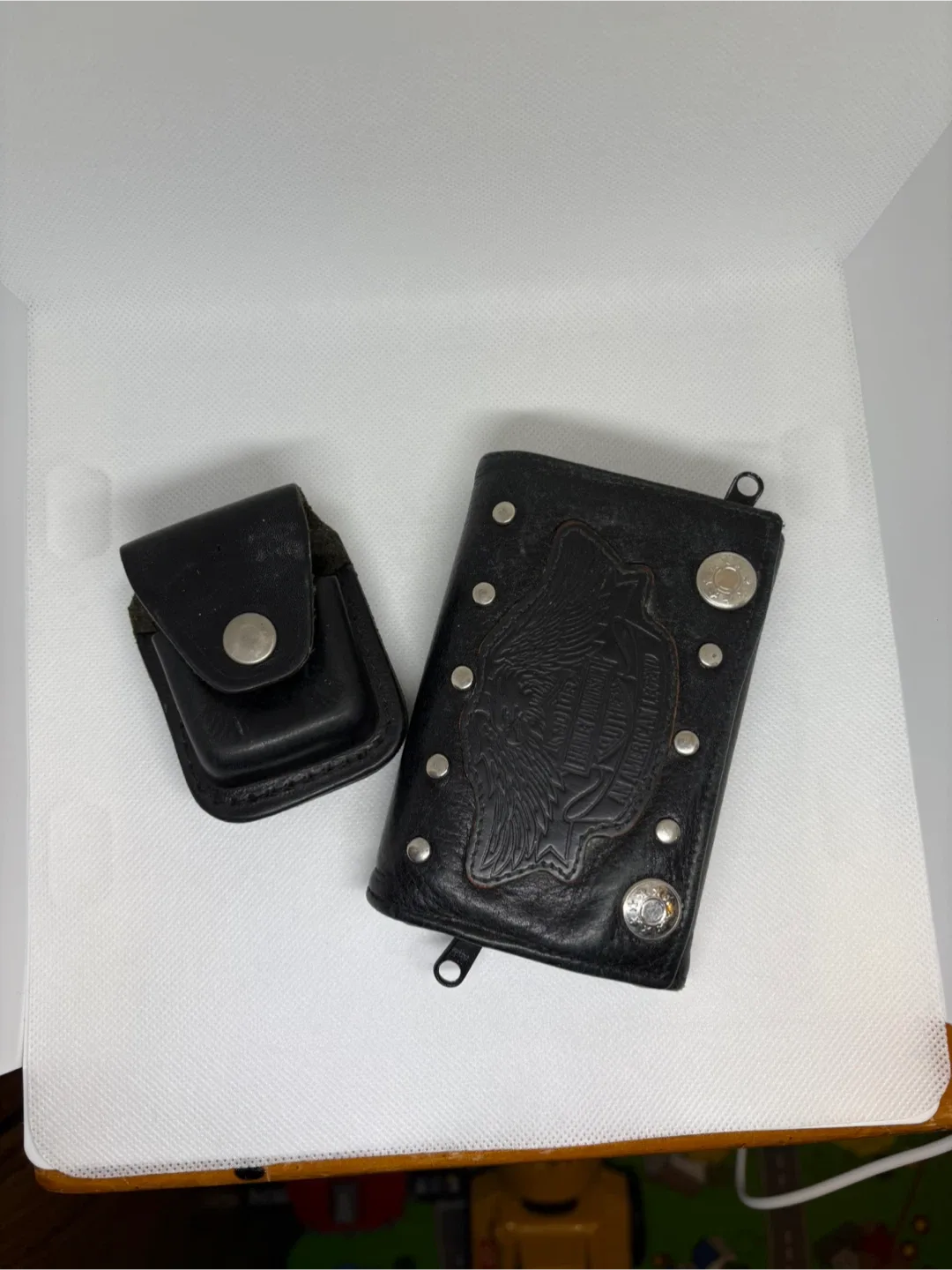 Harley Davidson Leather Wallet and zippo case image indicator(2)