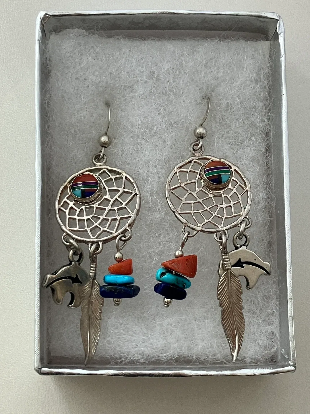 Native Dreamcatcher Sterling Silver Earrings image indicator(3)