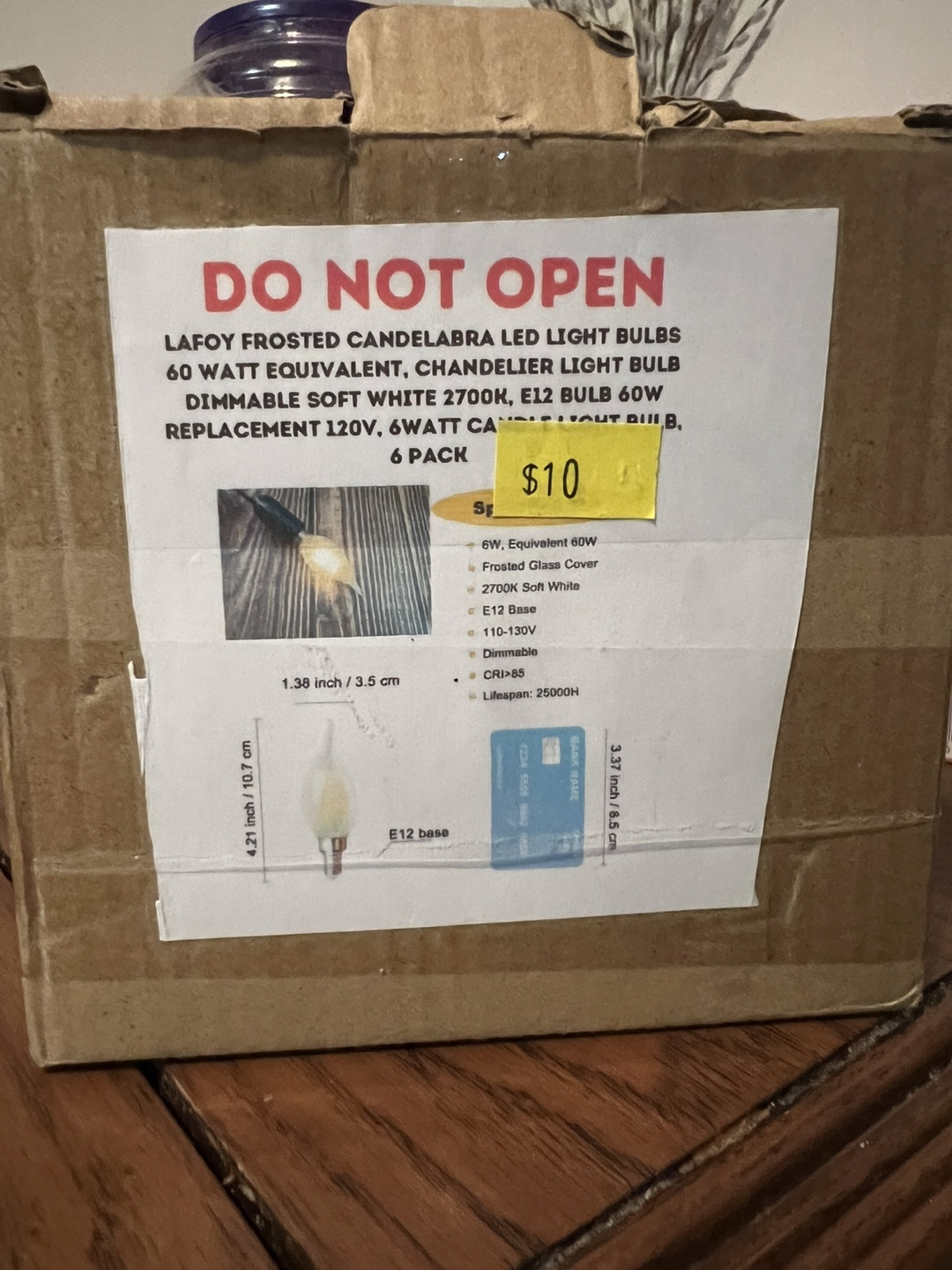 LAFOY Frosted Candelabra LED Light Bulbs - 6 Pack