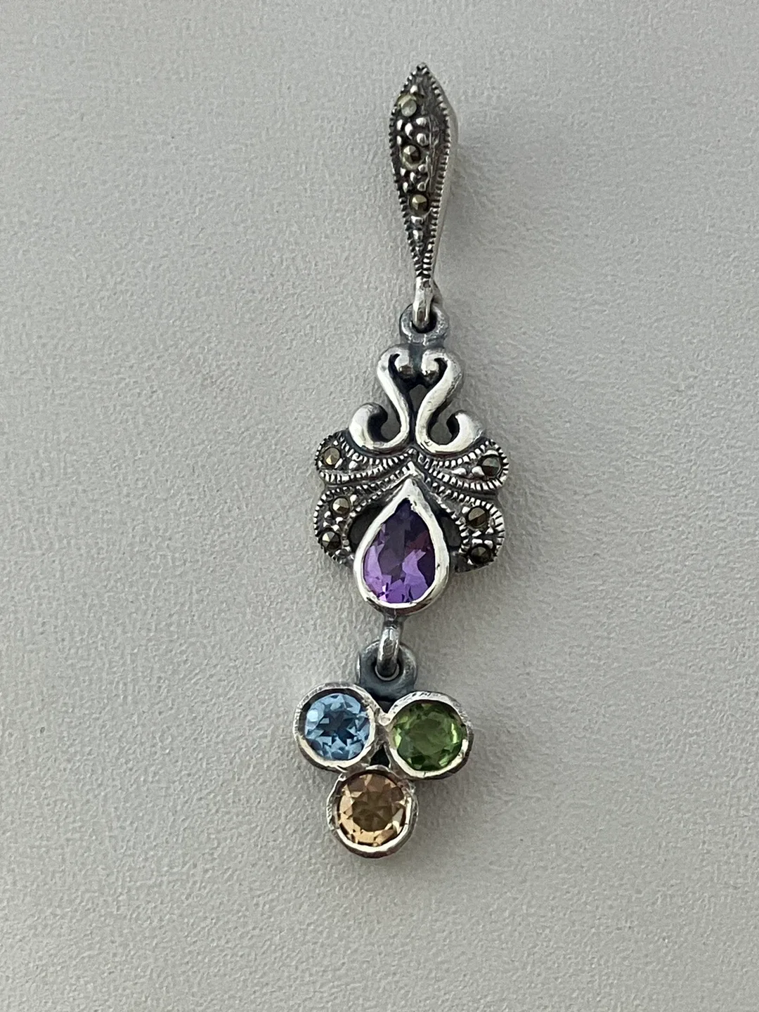 Sterling Silver Pendant with Gemstones thumbnail