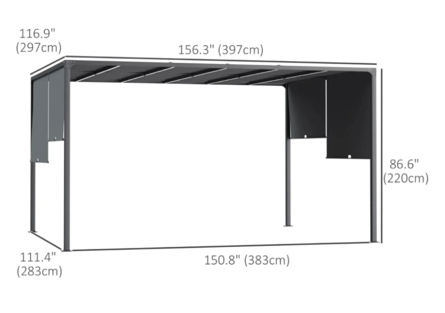 10x 13 Patio Pergola Sliding Roof, LED Lights, Solar Powered image indicator(2)