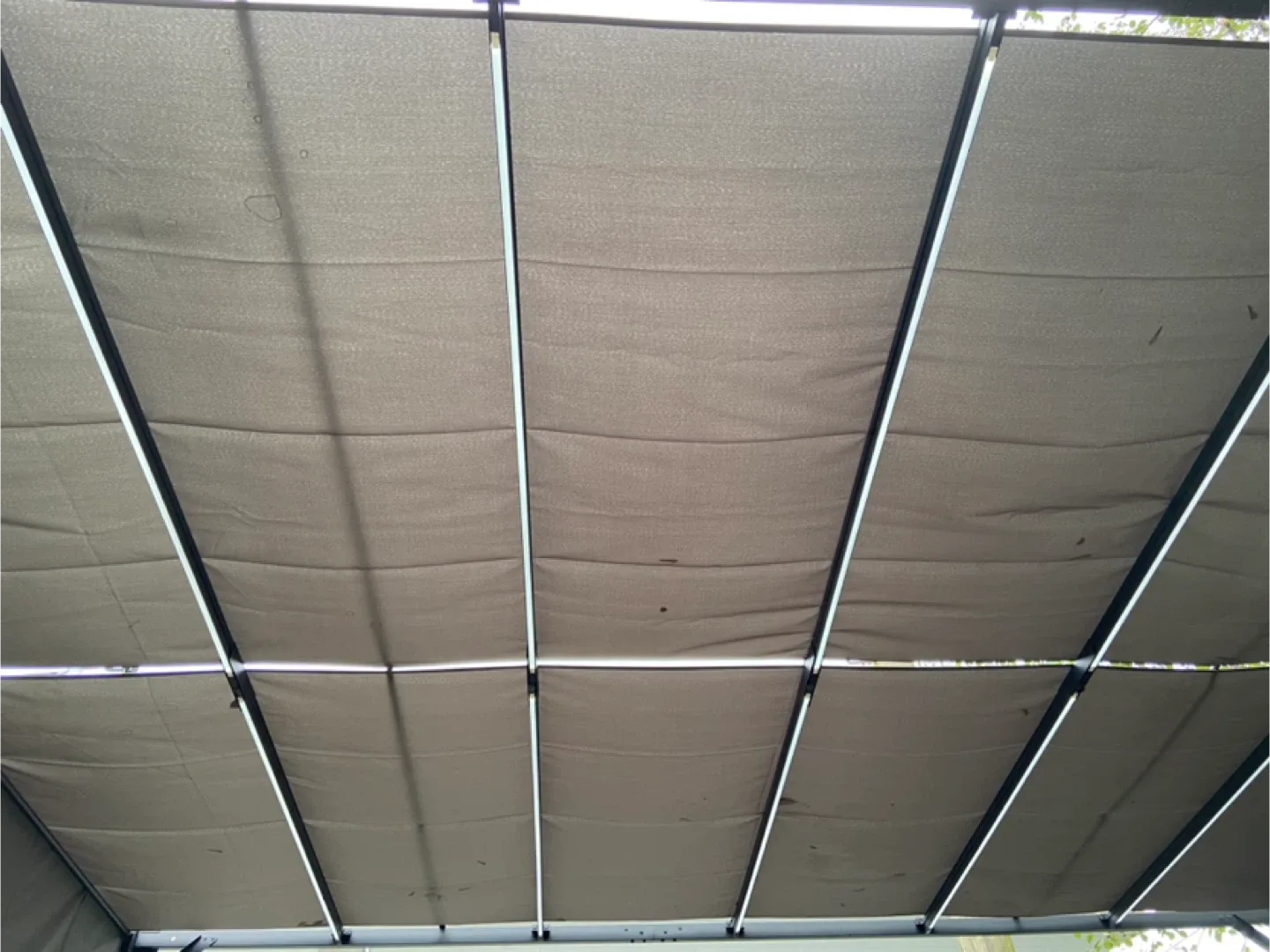 10x 13 Patio Pergola Sliding Roof, LED Lights, Solar Powered image indicator(8)