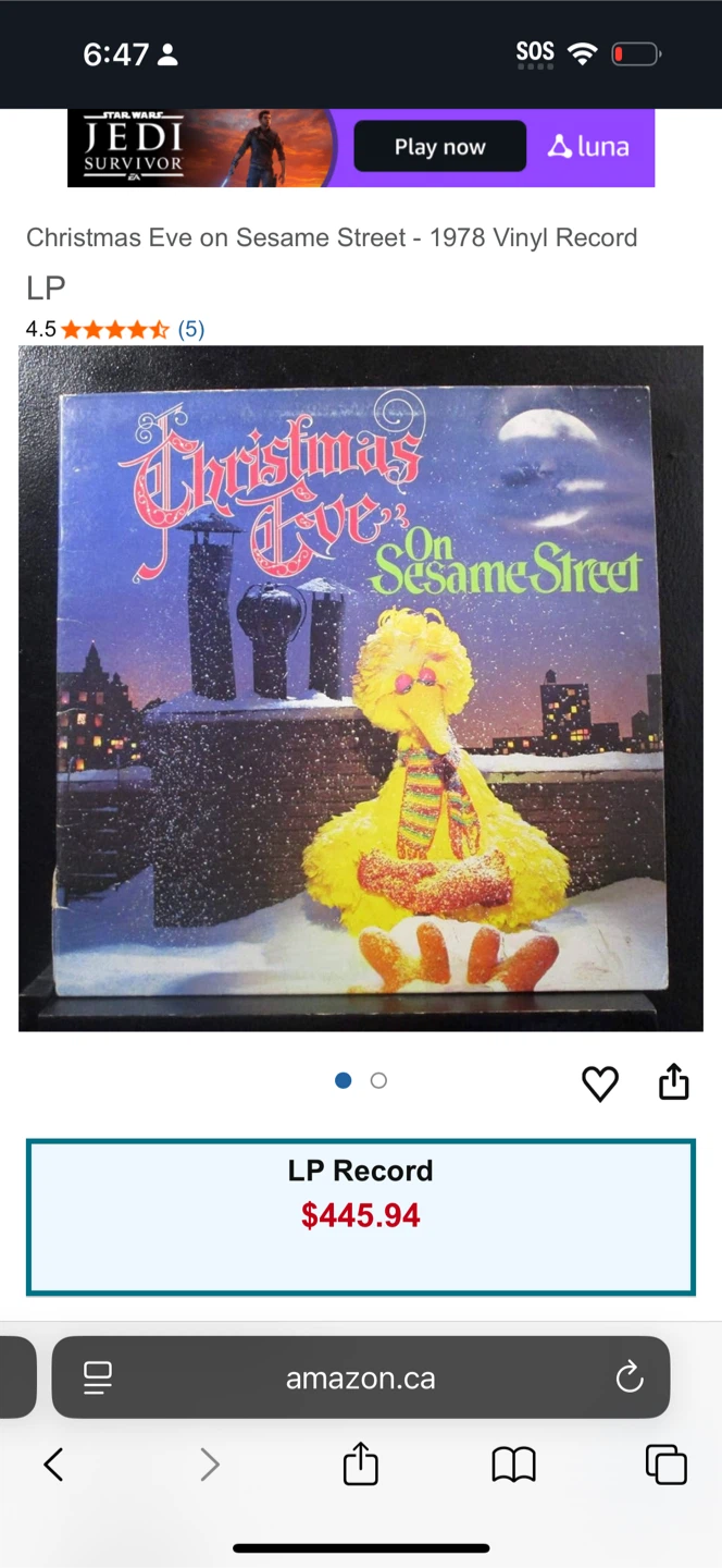 Christmas Eve on Sesame Street Vinyl Record - photo 2