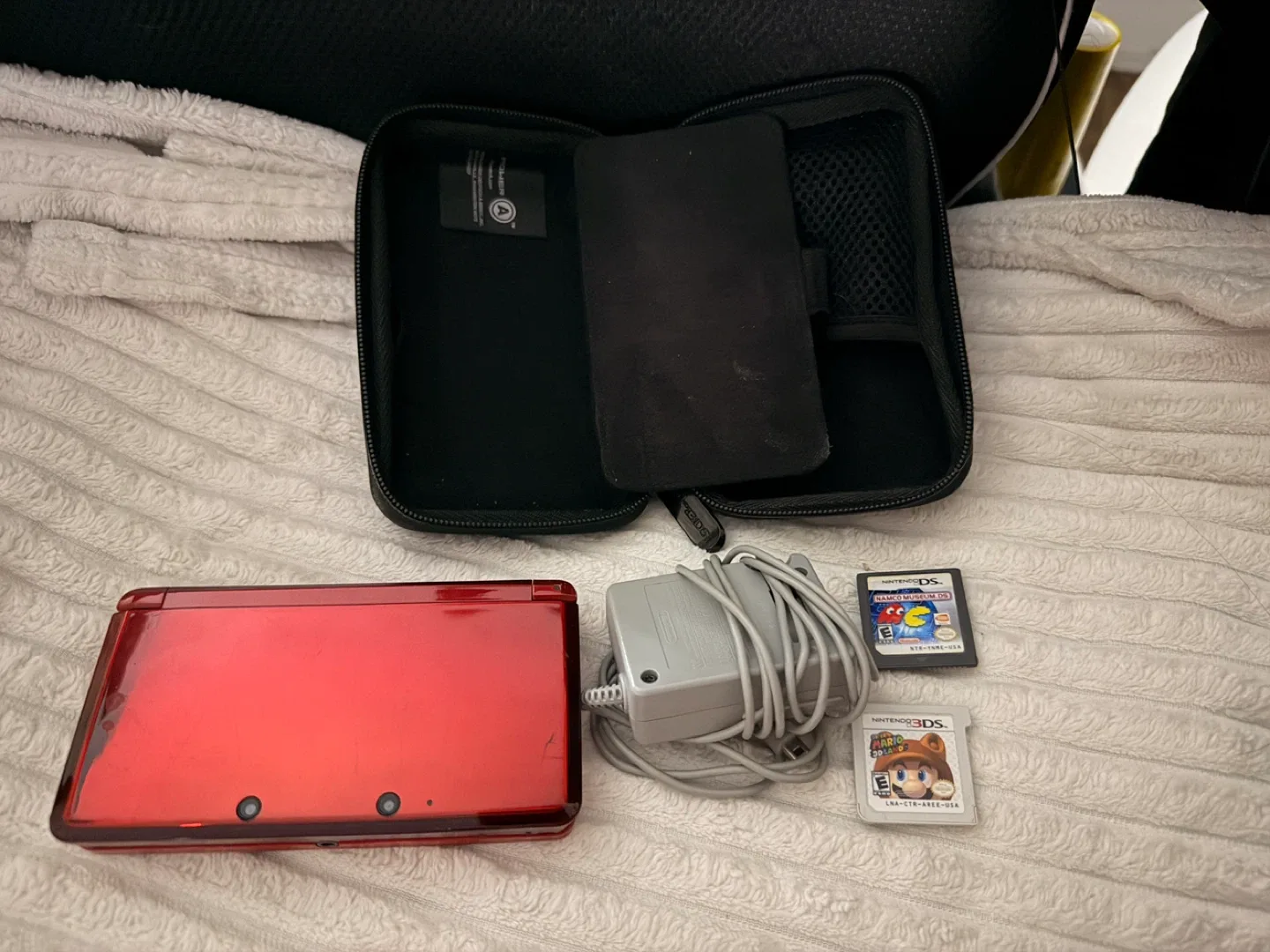 Nintendo 3DS Flame Red with Case & Games