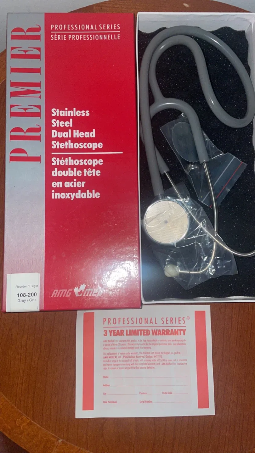 AMG Med Premier Professional Series Stethoscope - Grey image indicator(2)