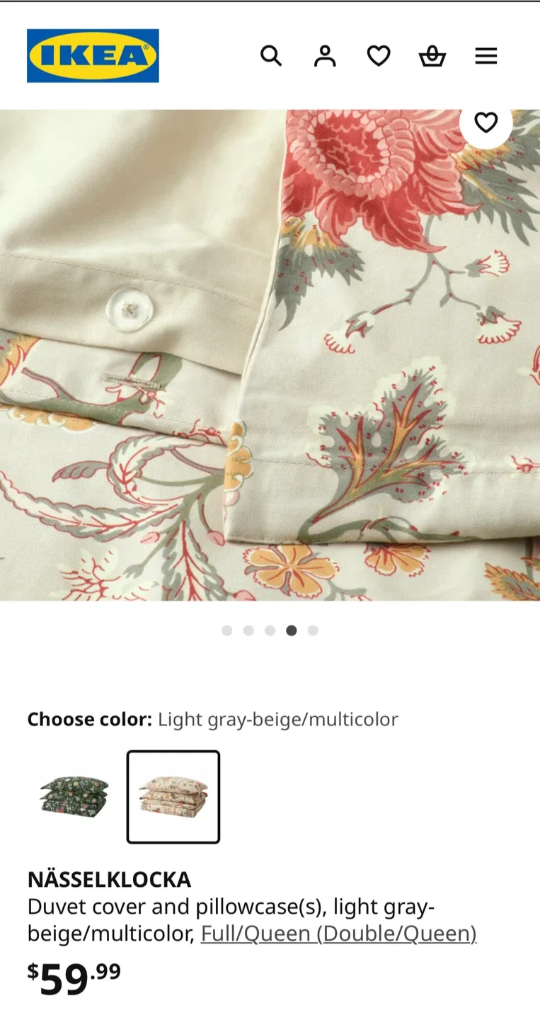 IKEA NÄSSELKLOCKA Full/Queen Duvet Cover Set image indicator(2)