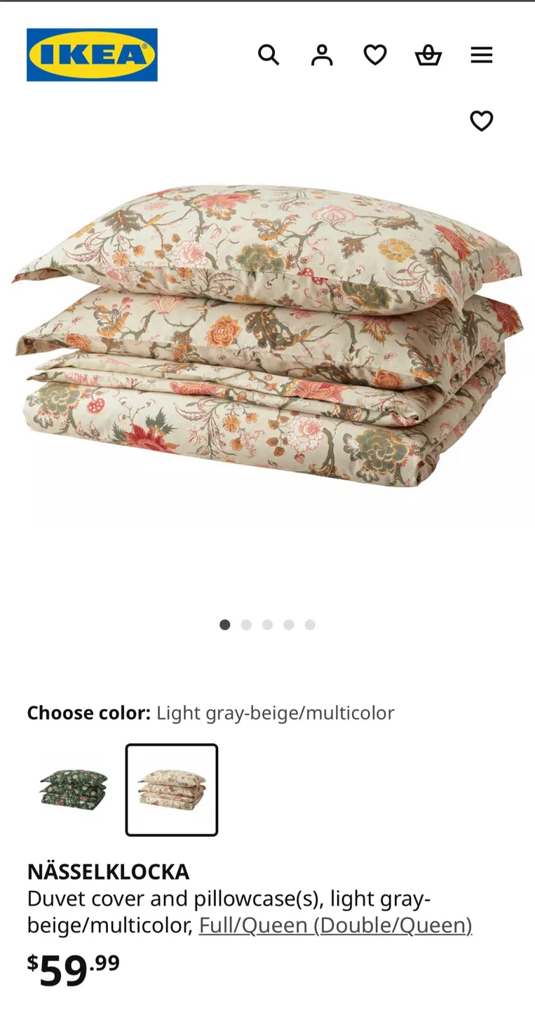 IKEA NÄSSELKLOCKA Full/Queen Duvet Cover Set image indicator(4)