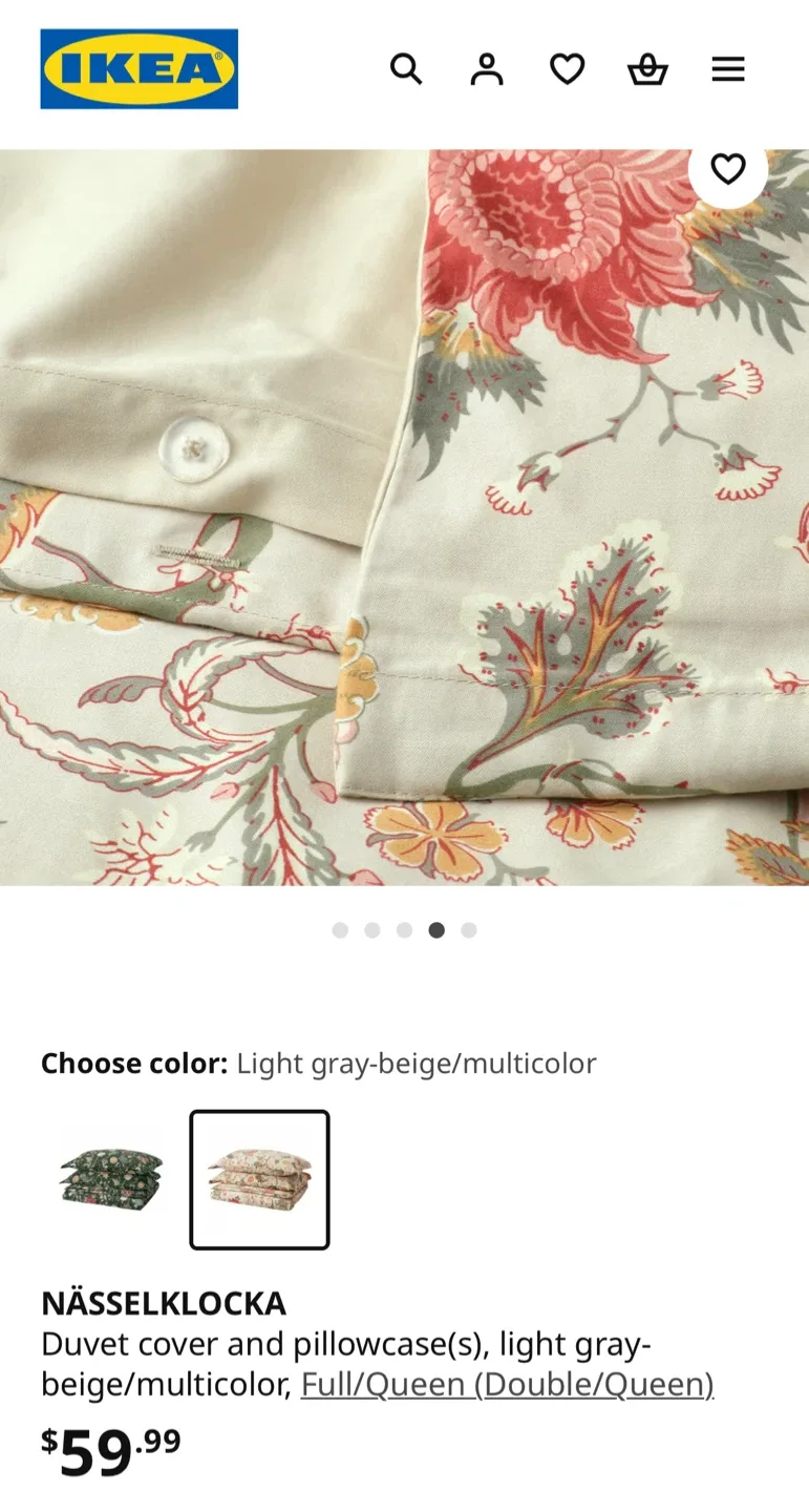 IKEA NÄSSELKLOCKA Full/Queen Duvet Cover Set image indicator(3)