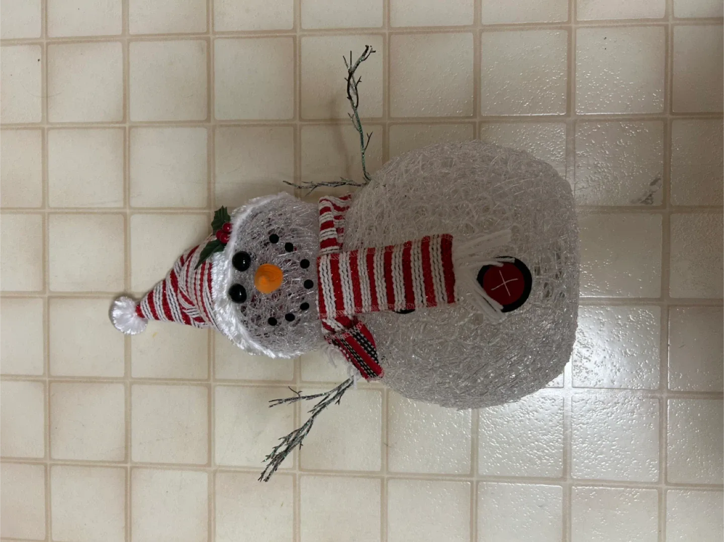 Snowman Decoration with Red and White Scarf image indicator(3)