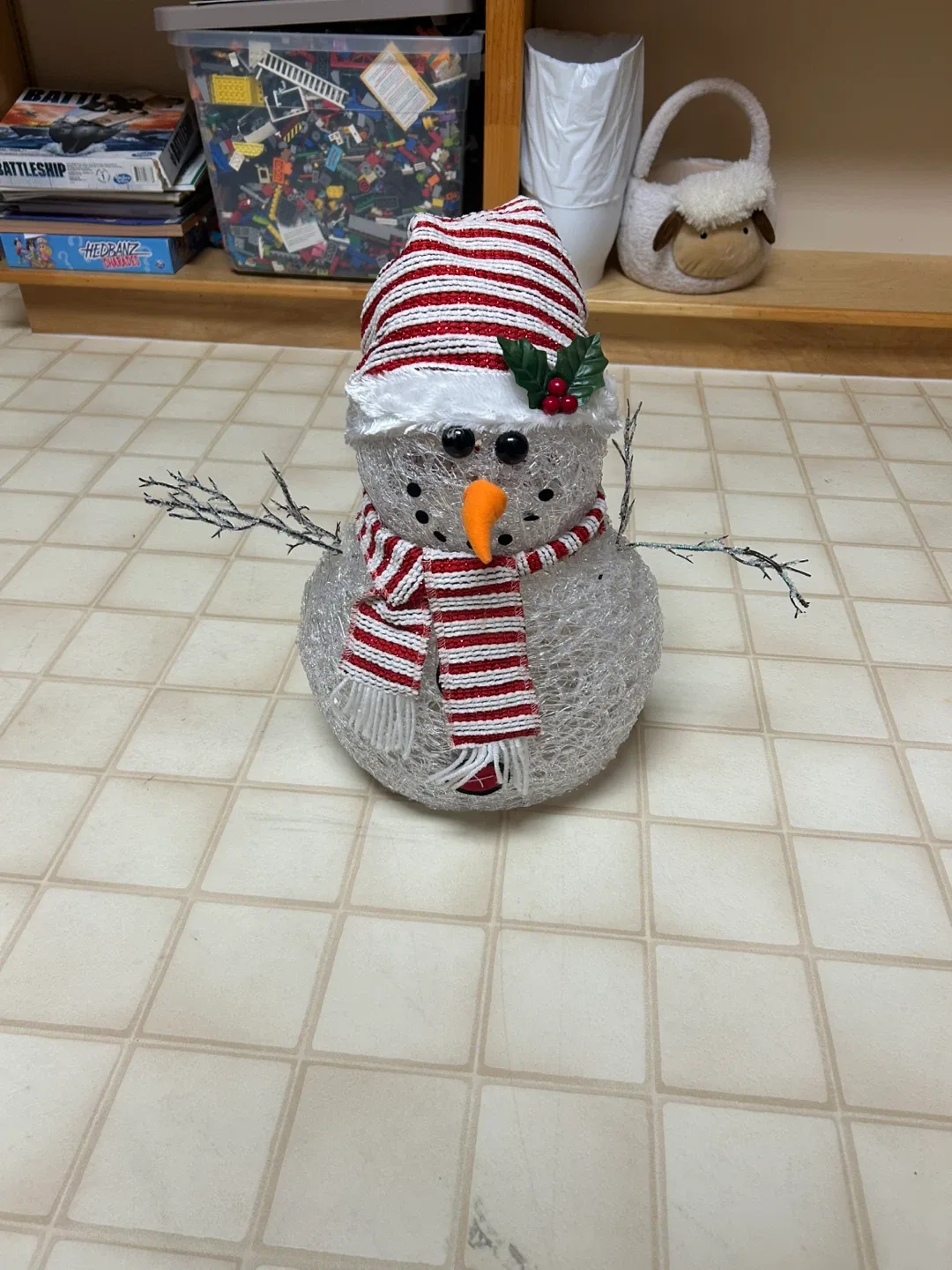 Snowman Decoration with Red and White Scarf image indicator(2)