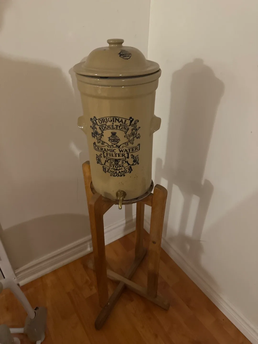Doulton Ceramic Water Filter on Wooden Stand thumbnail