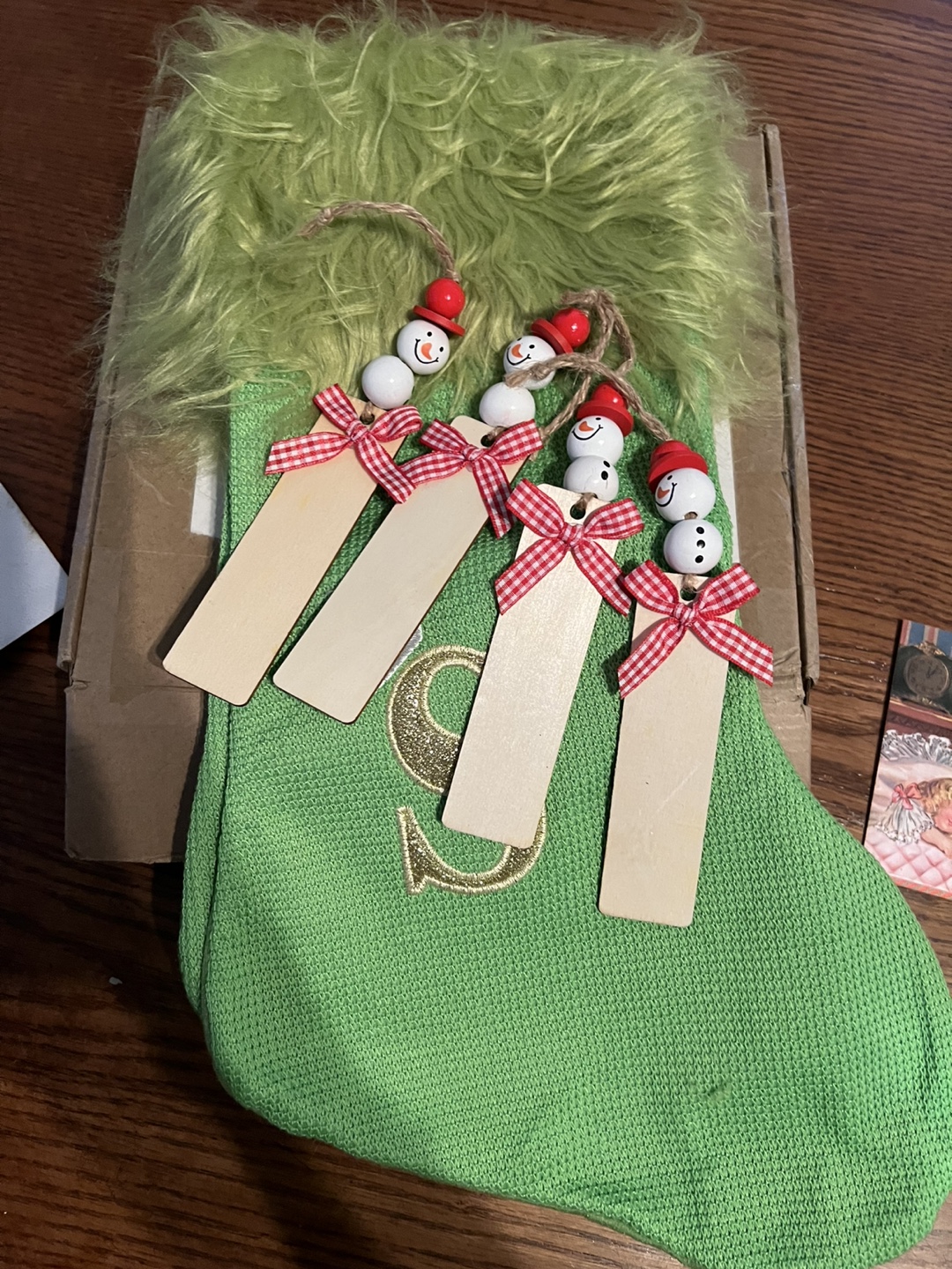Monogrammed Christmas Stocking - Green