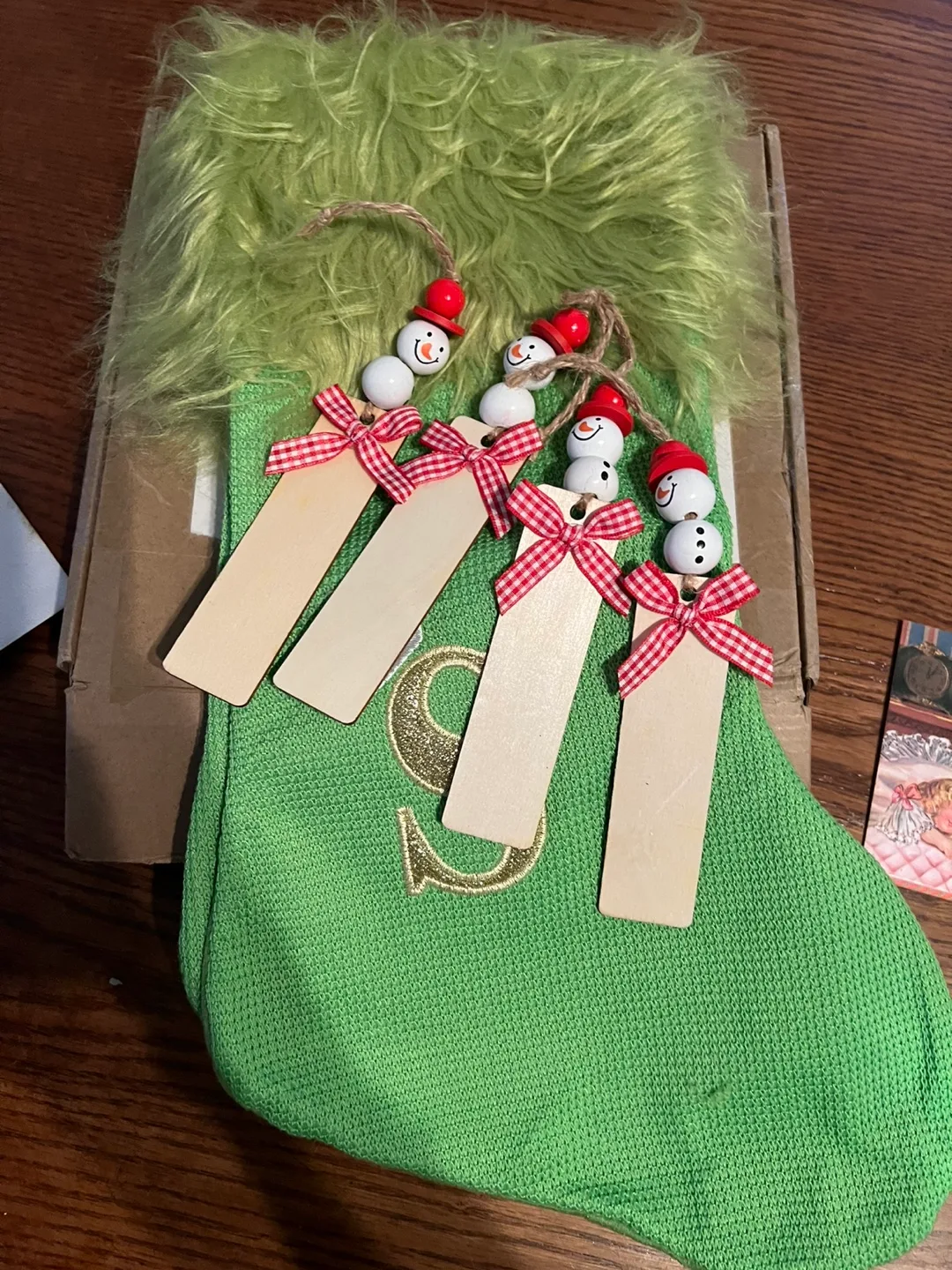 Monogrammed Christmas Stocking - Green