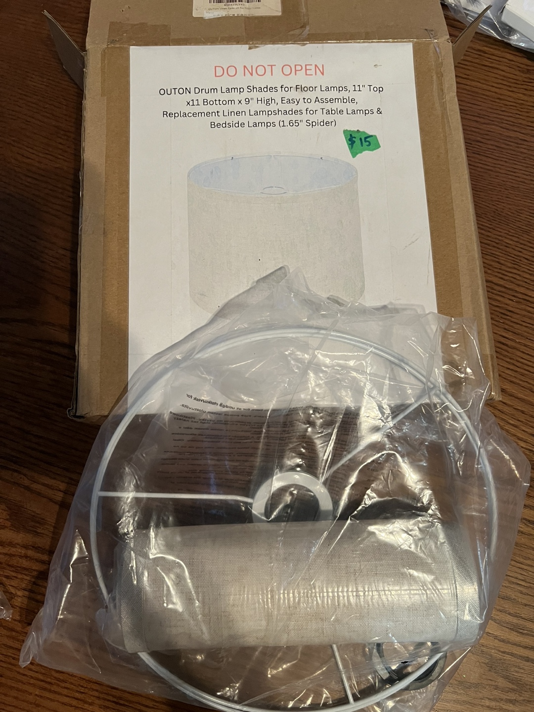 OUTON Drum Lamp Shade 11"x11"x9" New in Box