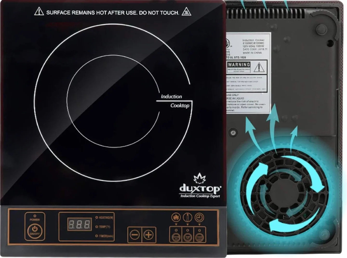 Duxtop 1800W Portable Induction Cooktop Burner 8100MC/BT image indicator(7)