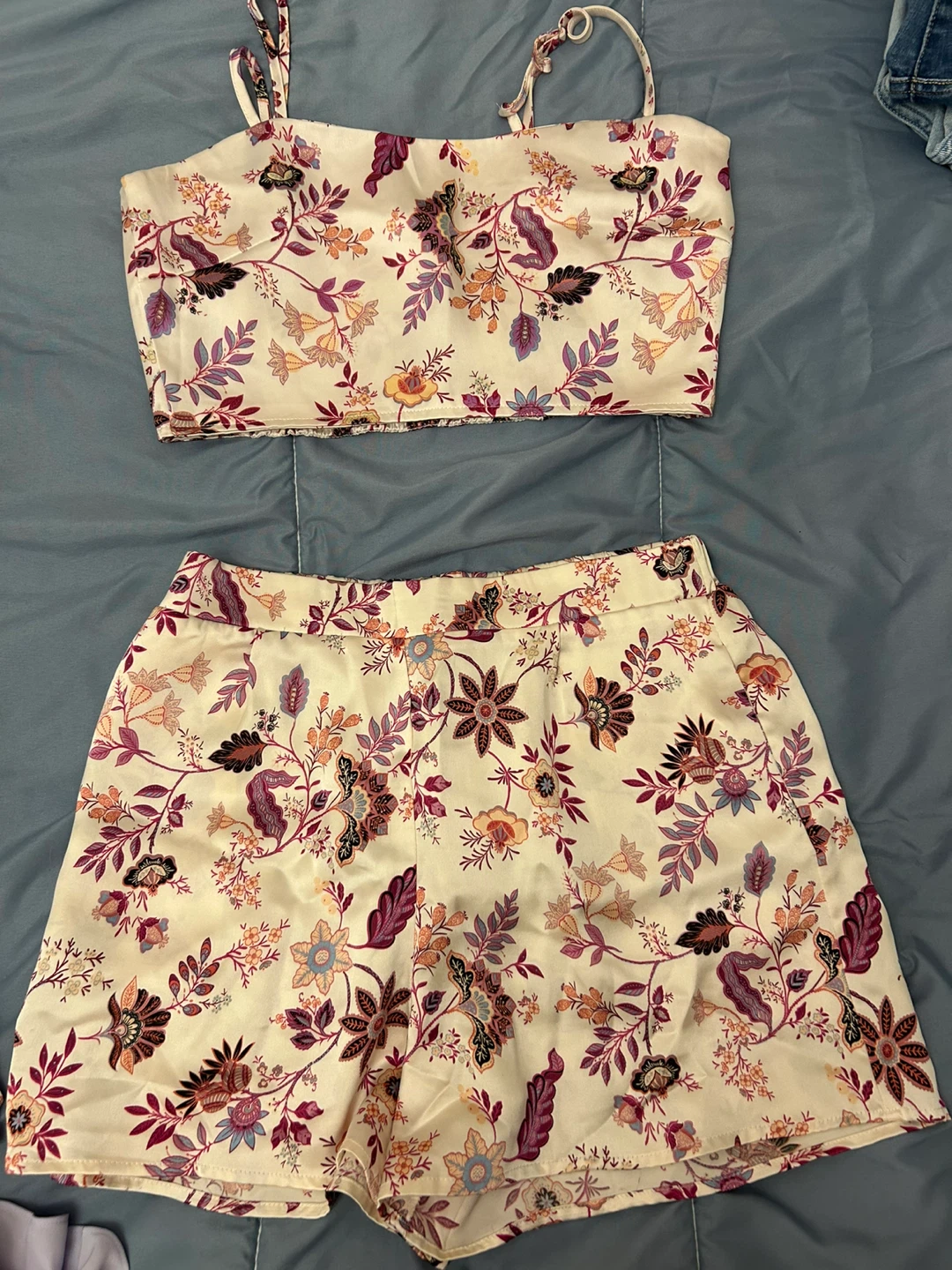 Forever 21 Floral Print Two-Piece Set - Size XL